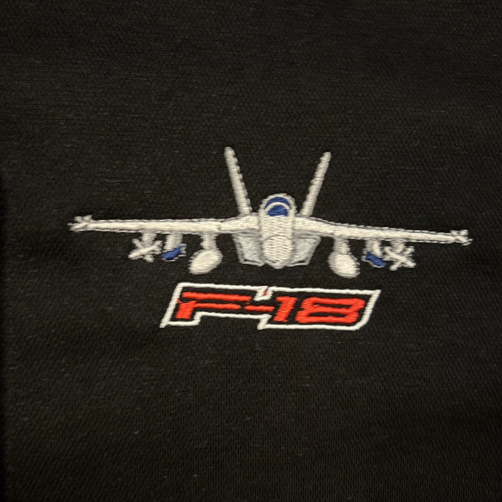 Vintage VINTAGE? US Navy F-18 Falcon Strike Fighter Polo Shirt Adult Small Black Official New Size US S / EU 44-46 / 1 - 3 Thumbnail