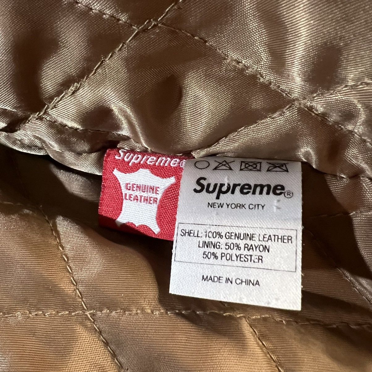 Supreme Supreme FW15 Tan Leather Down Puffer Jacket Fur Trim Size US L / EU 52-54 / 3 - 15 Thumbnail