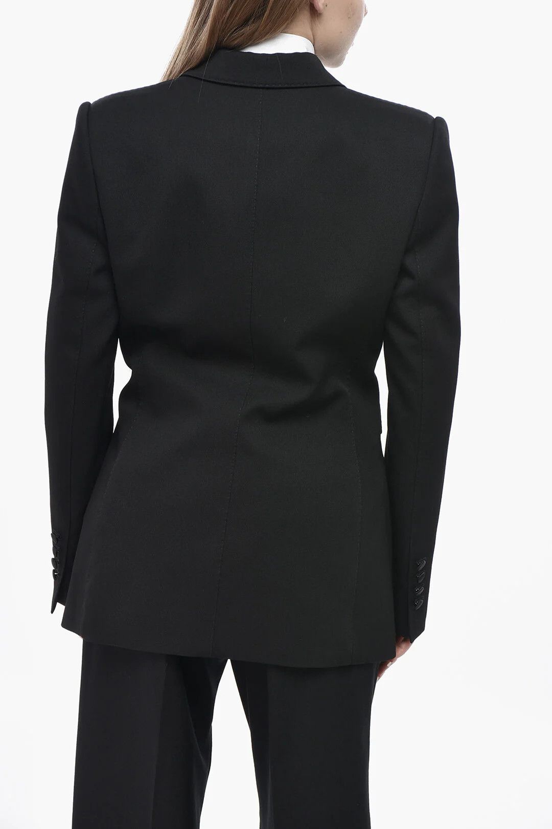 Dolce & Gabbana og1mm0426 Wool-Blend Double-Breasted Blazer in Black Size M / US 6-8 / IT 42-44 - 2 Thumbnail