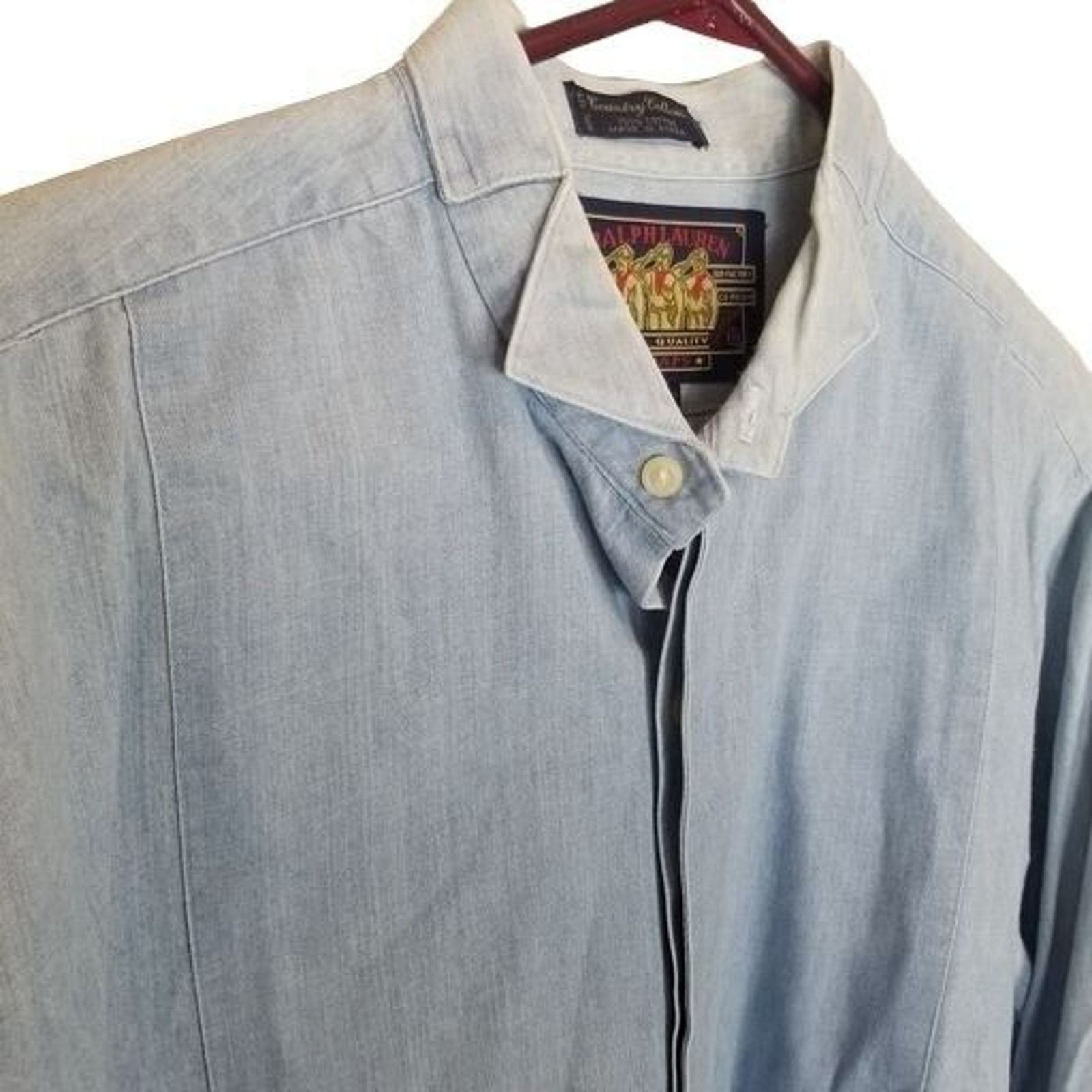 Ralph Lauren Vintage 80's Ralph Lauren Chaps Mens Denim Shirt 35 Classic Size US XXL / EU 58 / 5 - 5 Thumbnail