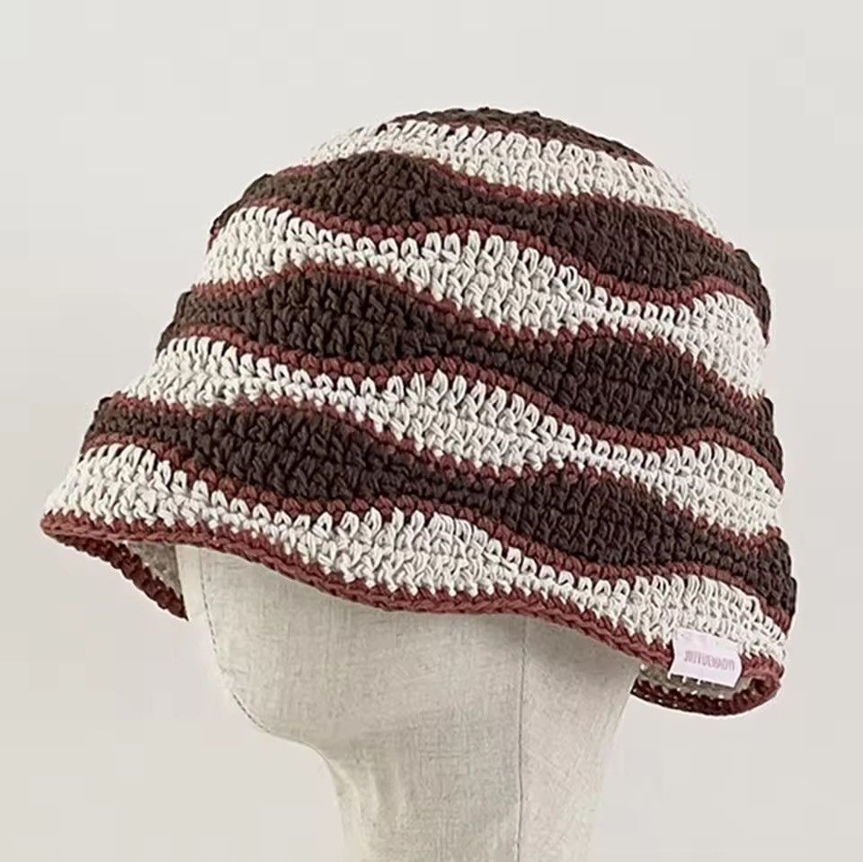 Handmade Colorful Gradient Stripe Woolen Hat Size ONE SIZE - 2 Thumbnail