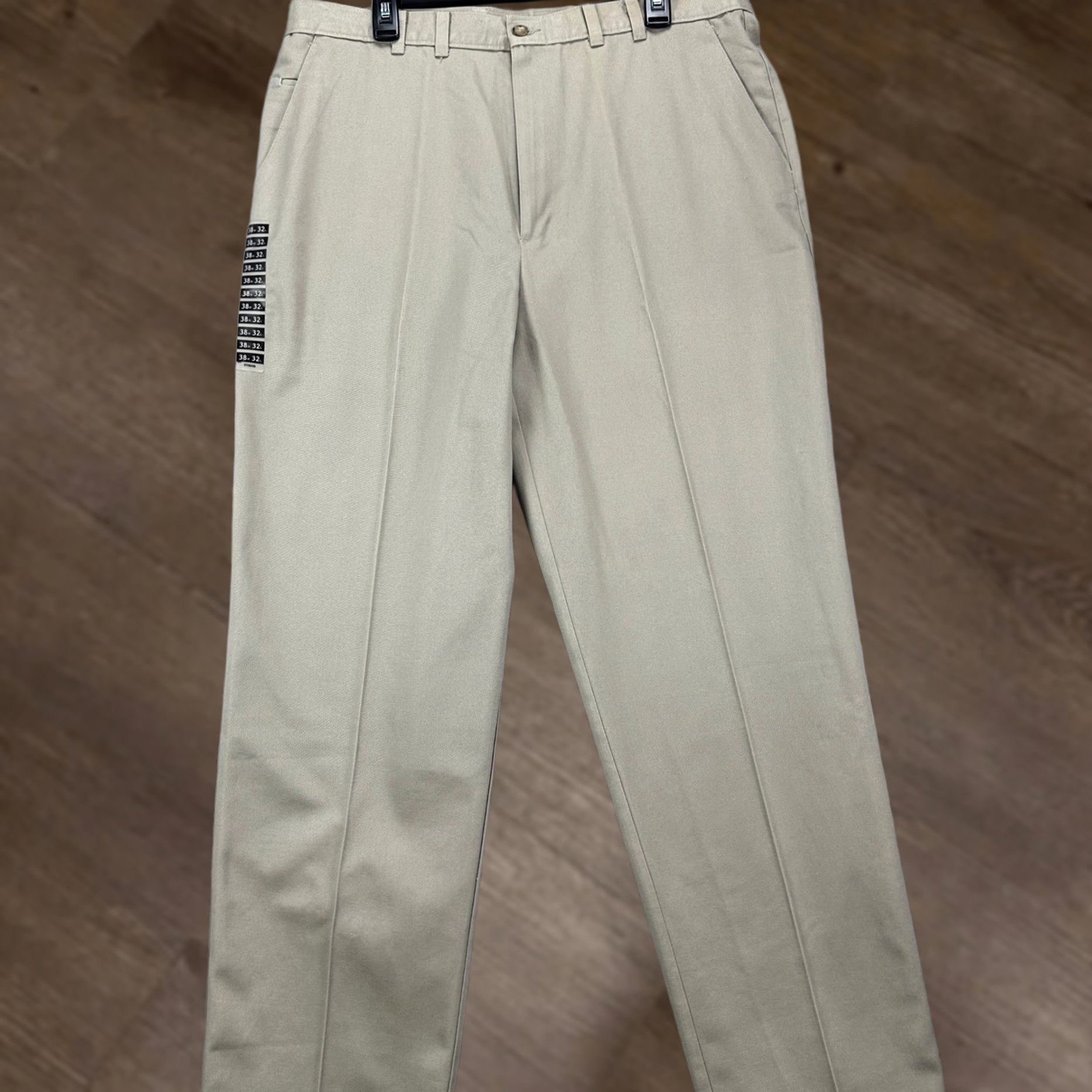 Haggar Haggar Khaki Pants Mens 38X32 Beige Flat Front Straight Leg Pockets Casual NEW Size US 38 / EU 54 - 1 Thumbnail