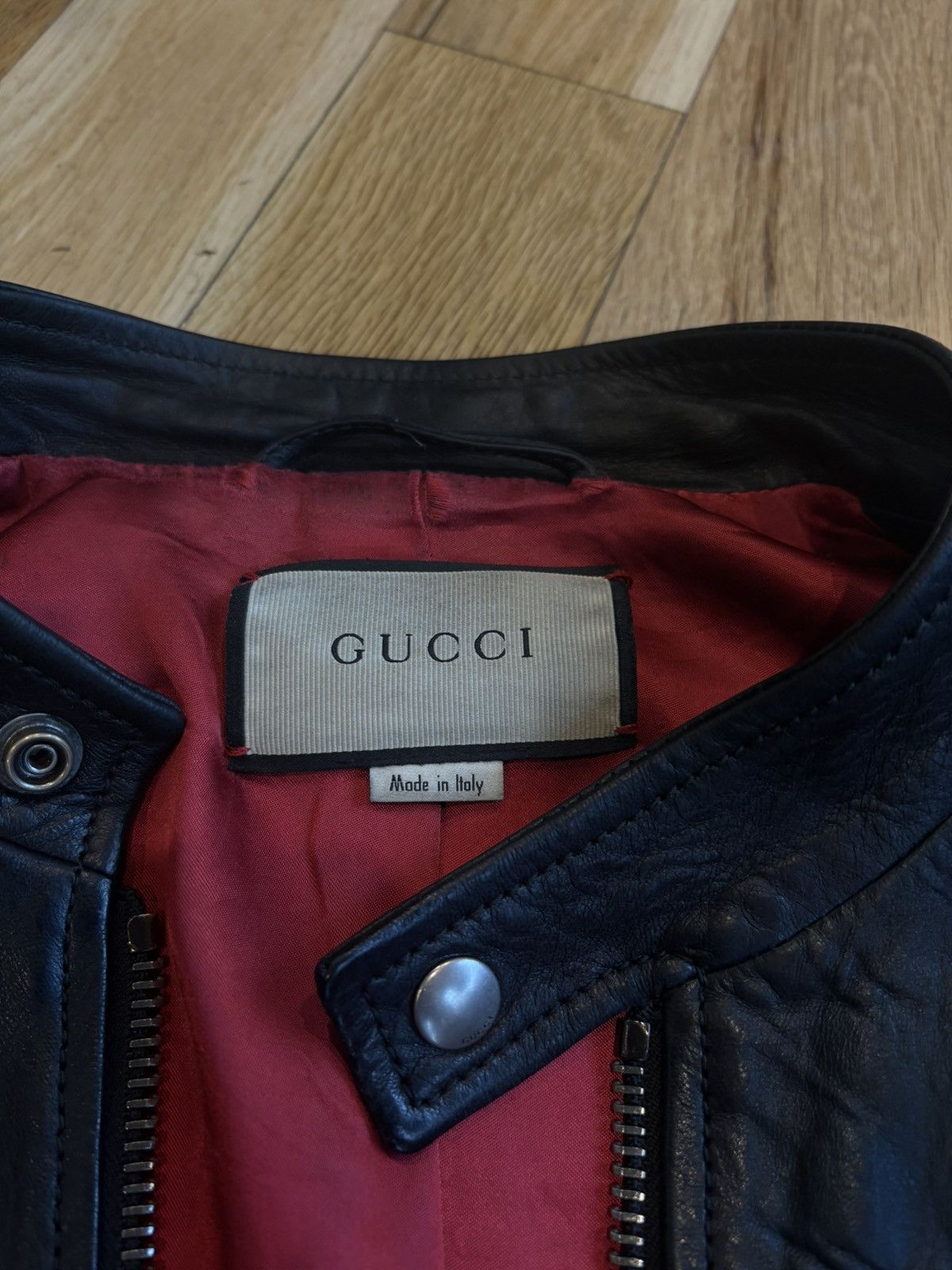 Gucci Gucci Mens Leather Moto Jacket Size 48 Size US M / EU 48-50 / 2 - 4 Thumbnail