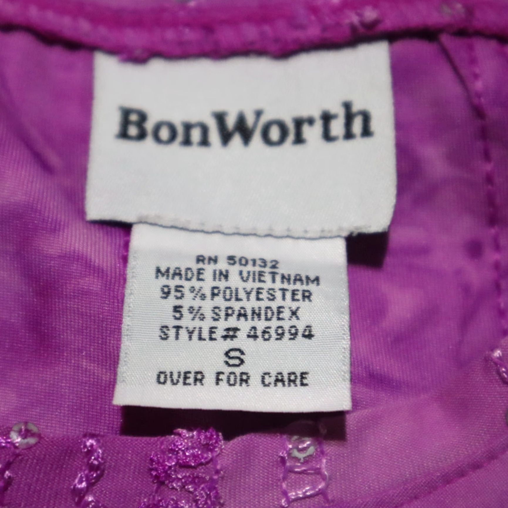 Vintage BonWorth Shirt Adult Women S Purple Blouse With Rhinestone Top Half Sleeve Knit Polyester Round Neck 3/4 Sleeve Casual Workwear 2000s USA Size S / US 4 / IT 40 - 3 Thumbnail