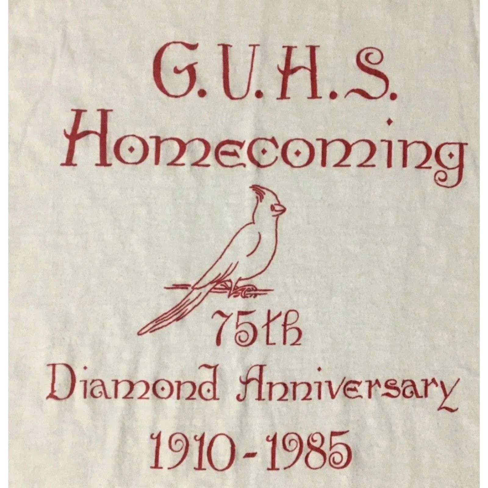 Vintage VINTAGE 80s GUHS Homecoming Shirt XS White USA Cardinal School Track Grunge PE 90s Single Stitch T-Shirt Mens, University, Sports Size US XS / EU 42 / 0 - 2 Thumbnail
