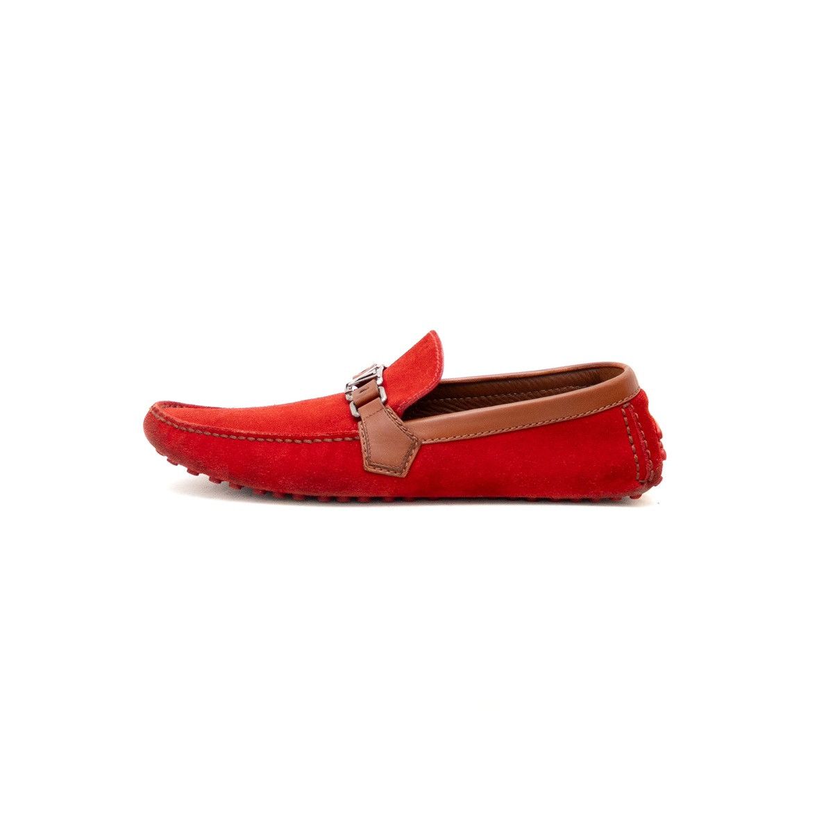 Louis Vuitton Louis Vuitton Red Suede Monte Carlo Moccasin SZ: US 10.5 Size US 10.5 / EU 43-44 - 2 Thumbnail