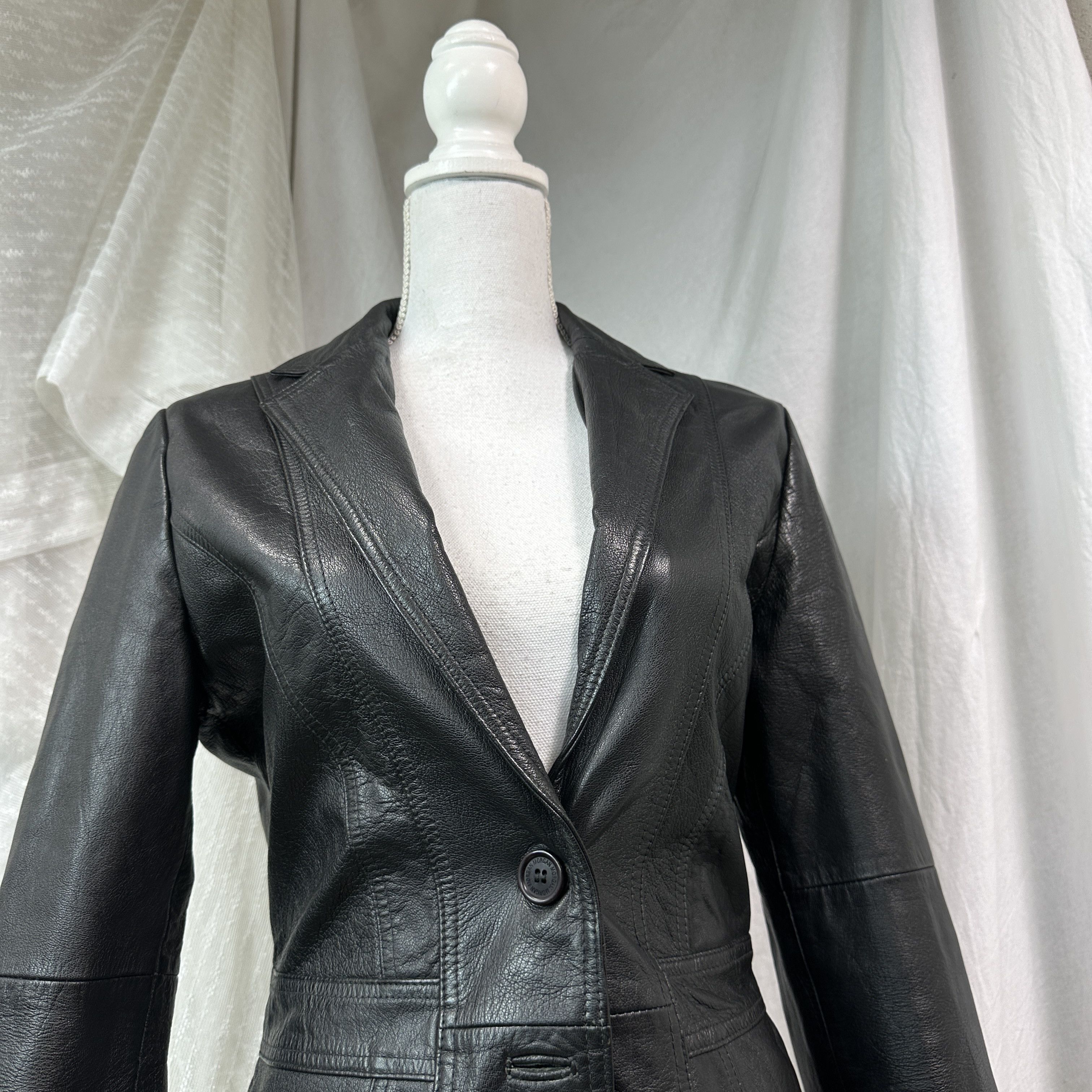 Vintage Vintage Avant Garde Grunge Biker Morgan Leather Jacket Y2K Size S / US 4 / IT 40 - 3 Thumbnail