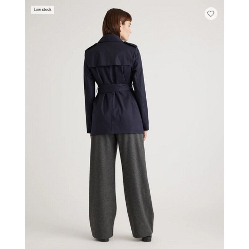 Quince Quince Women Comfort Stretch Short Trench Coat Navy XS NWT Size XS / US 0-2 / IT 36-38 - 6 Thumbnail