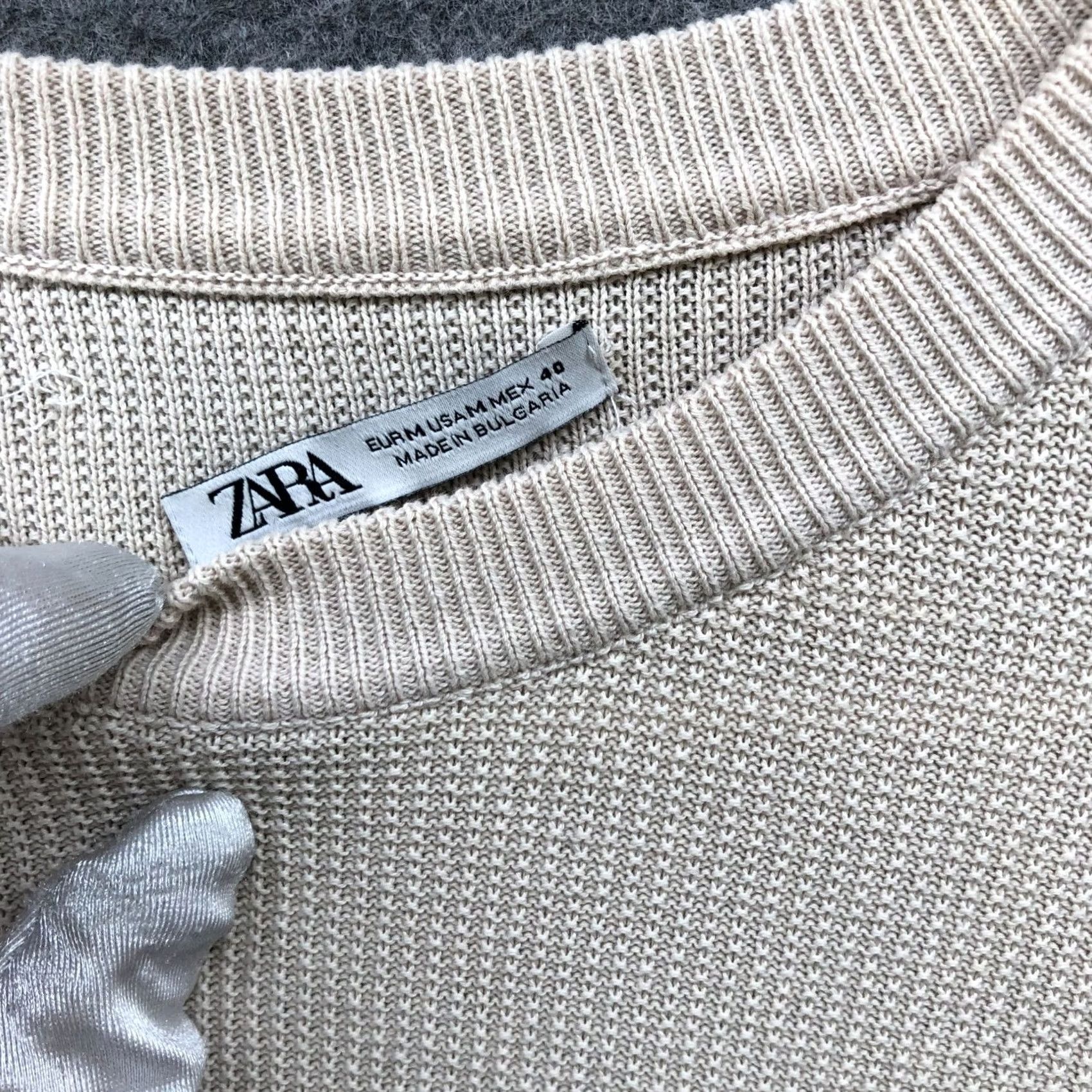 Zara Zara Crewneck Sweater Mens M Pullover Textured Relaxed Beige Size US M / EU 48-50 / 2 - 5 Thumbnail