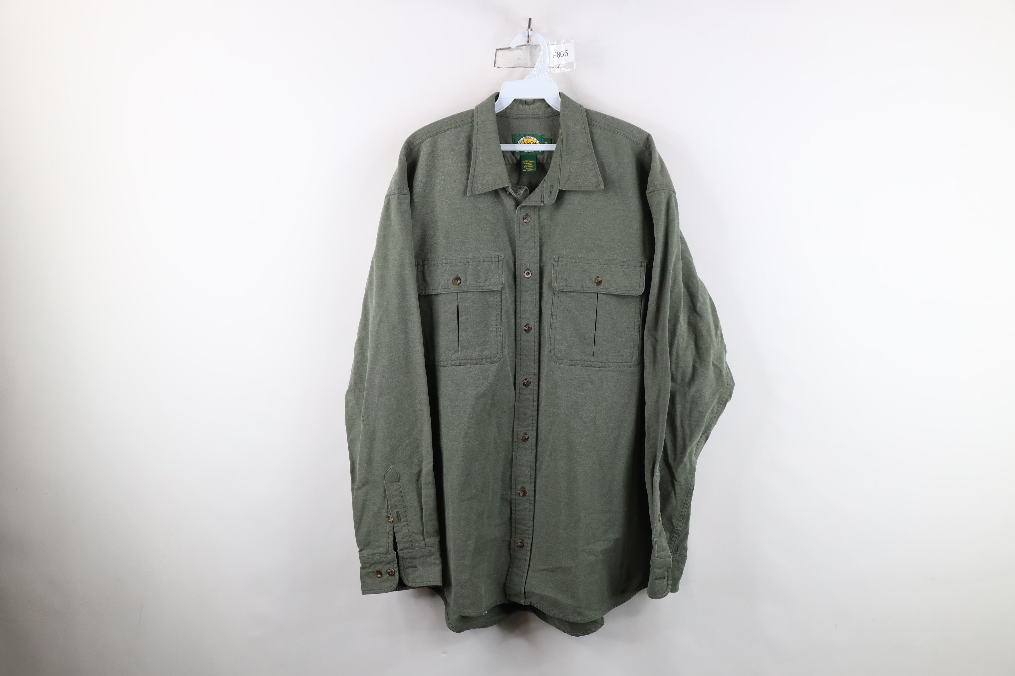 Cabelas Vintage 90s Cabelas Cloth Collared Button Shirt Green Size US XL / EU 56 / 4 - 1 Thumbnail