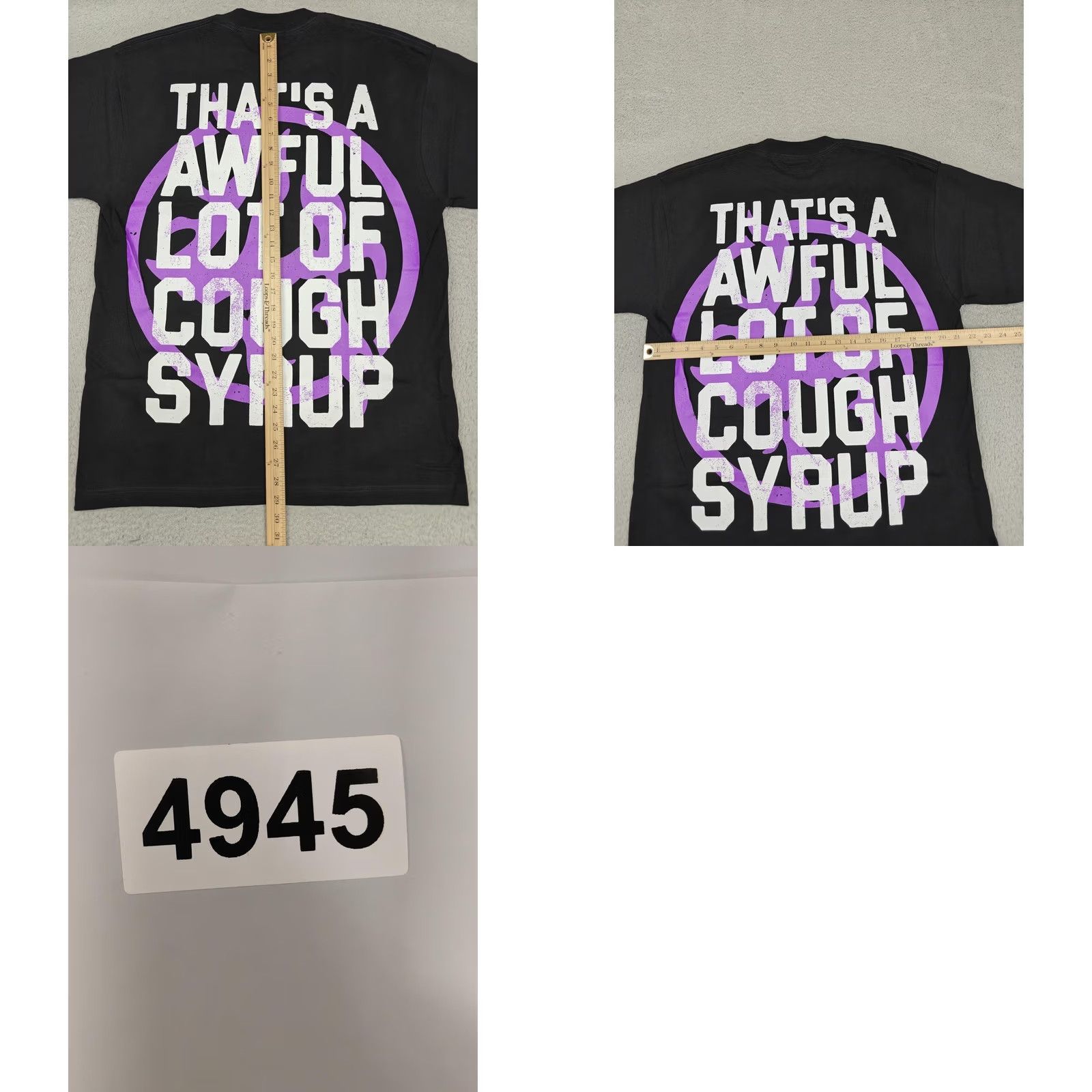 Vintage Awful Lot Of Cough Syrup Lost Hills Shirt Mens Large Black Heavyweight Tee New Size US L / EU 52-54 / 3 - 8 Thumbnail