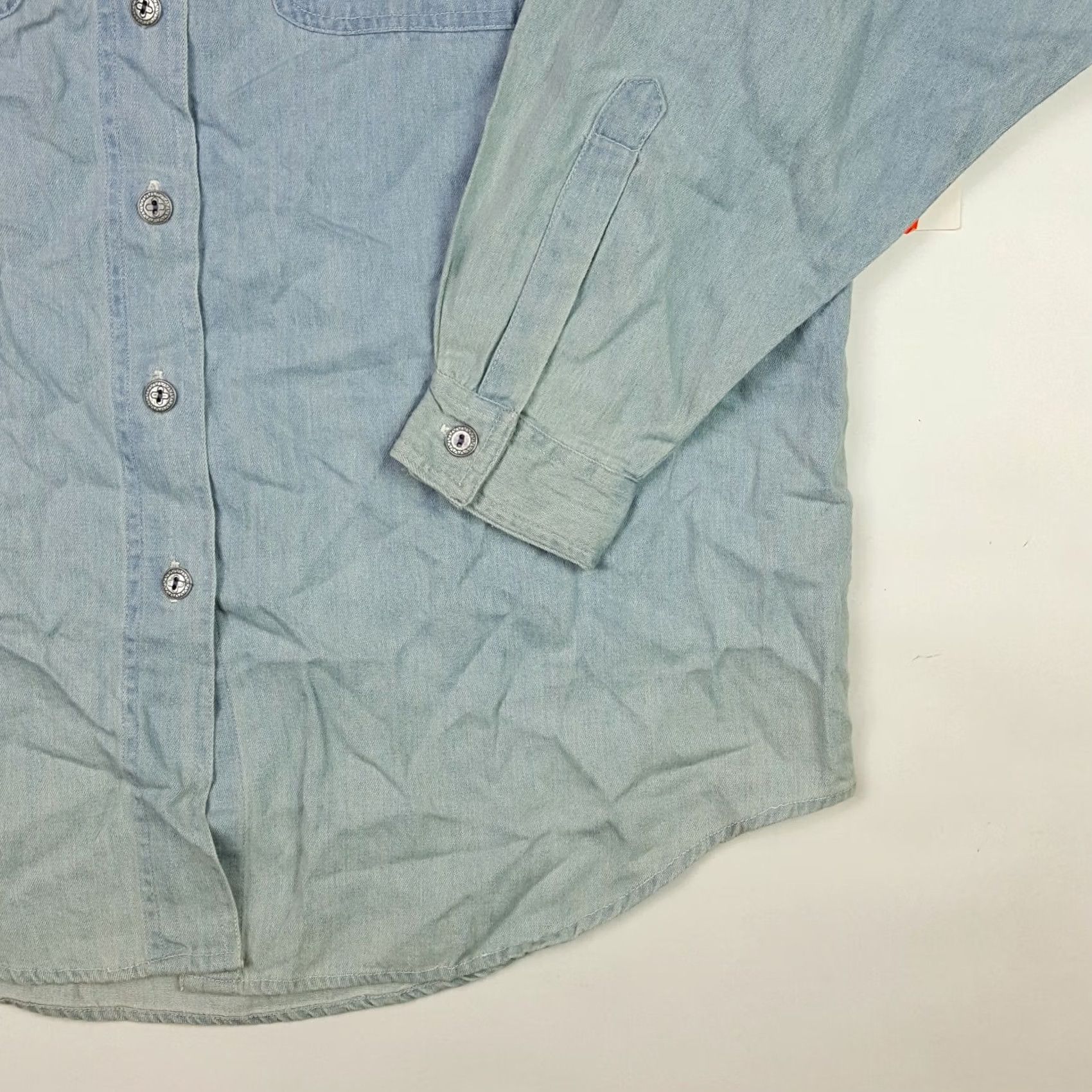 Denime VINTAGE Western Denim Shirt Women Long Sleeve Button-Up Southwestern Rivet 80s 90s Casual Blue Mens Girls Size L / US 10 / IT 46 - 5 Thumbnail