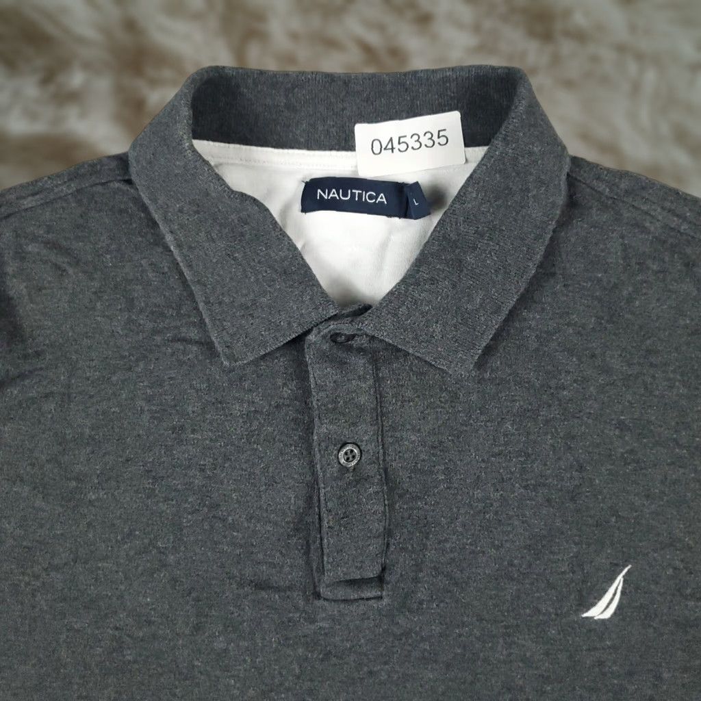 Nautica Nautica Polo Shirt Casual Gray Short Sleeve Adult Large Mens Size US L / EU 52-54 / 3 - 1 Thumbnail
