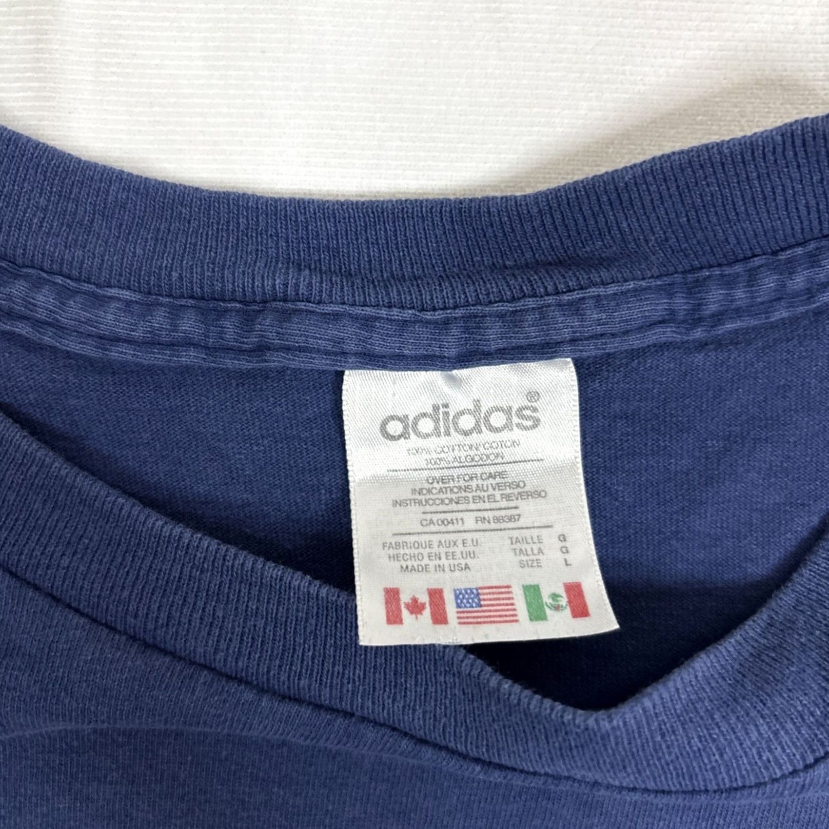 Adidas Adidas Long Sleeve T Shirt Men L Blue Center Logo Made In USA Vtg Mens Regular USA Logo Size US L / EU 52-54 / 3 - 3 Thumbnail