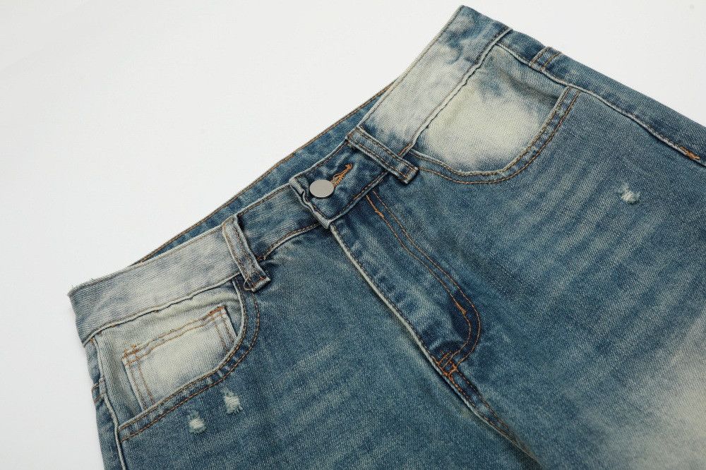 Vintage Men's punk distressed gradient washed straight jeans Size US 32 / EU 48 - 3 Thumbnail