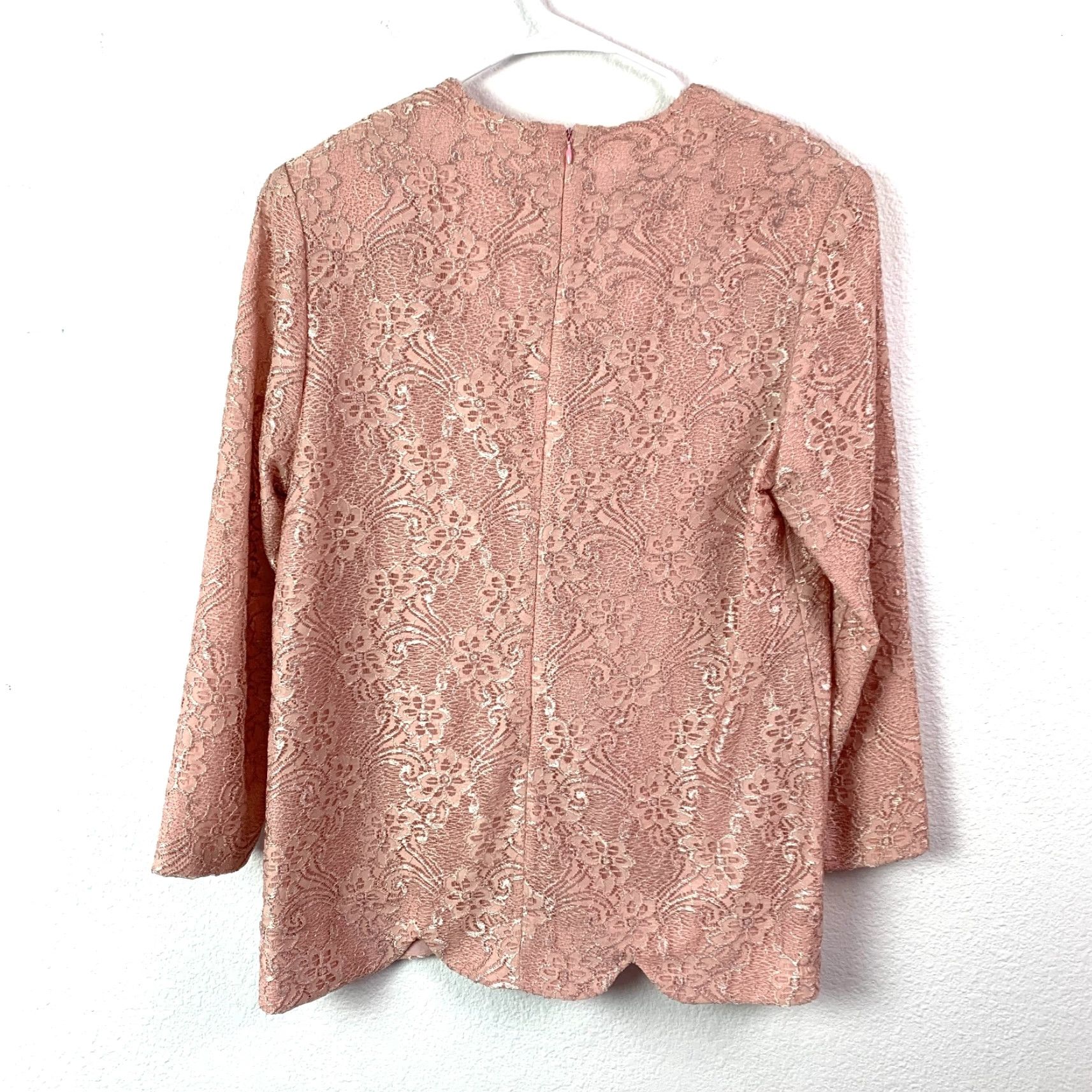 Pinko VINTAGE Caron Chicago Dusty Pink Lace Shirt Skirt Outfit 12 Women 1990s Secretary/Geek Casual Size XL / US 12-14 / IT 48-50 - 6 Thumbnail