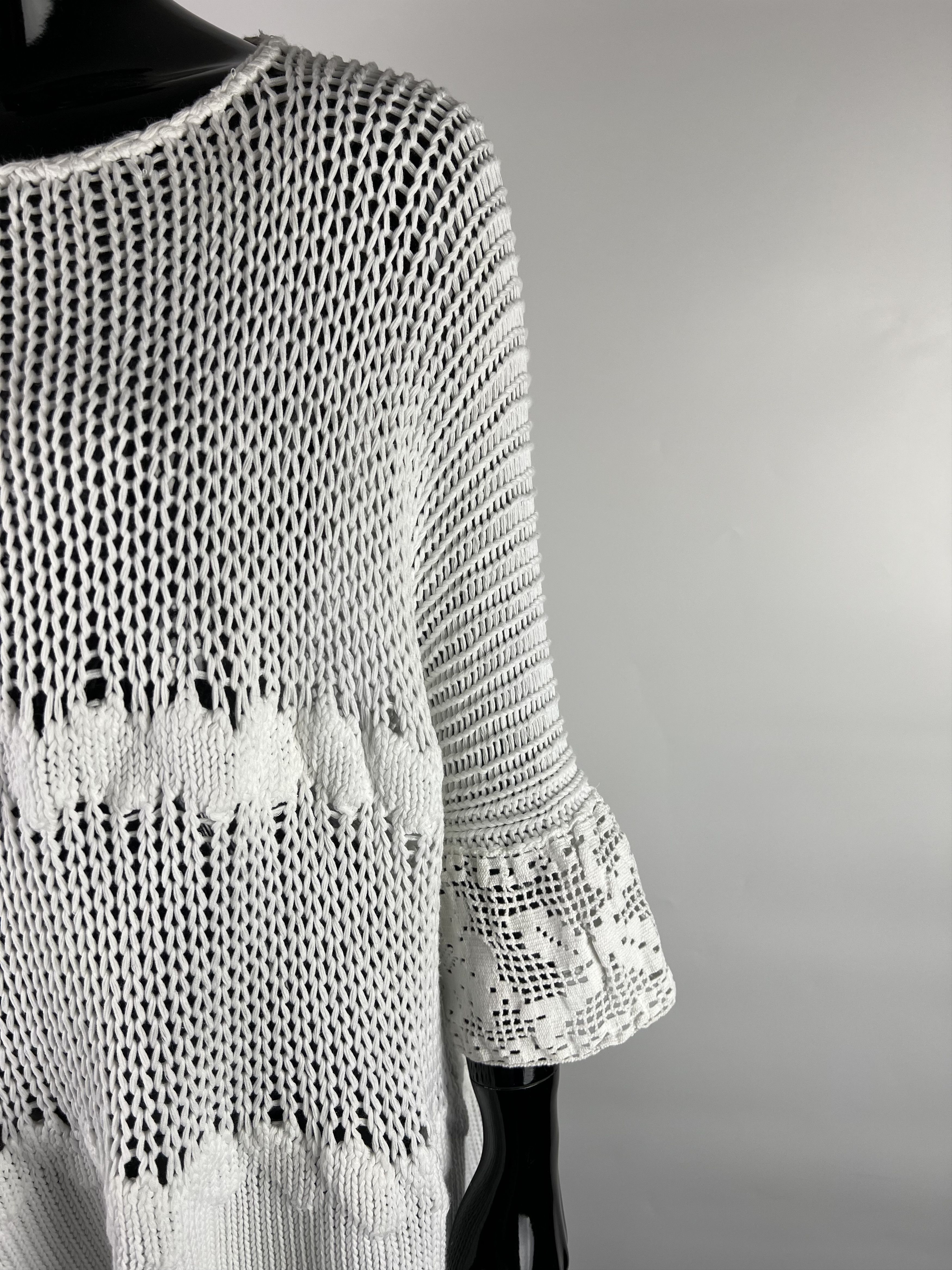 TWINSET Twinset Simona Barbieri Mesh Knit Sweater Oversized Size ONE SIZE - 6 Thumbnail