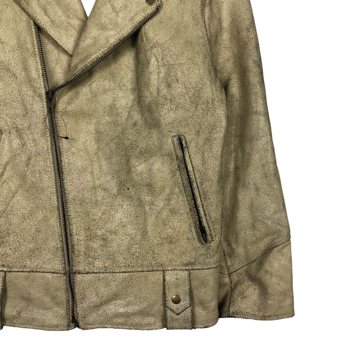 Japanese Brand VINTAGE BIKER COW LEATHER JACKET DOUBLE COLLAR ISSEY MIYAKE Size US M / EU 48-50 / 2 - 7 Thumbnail