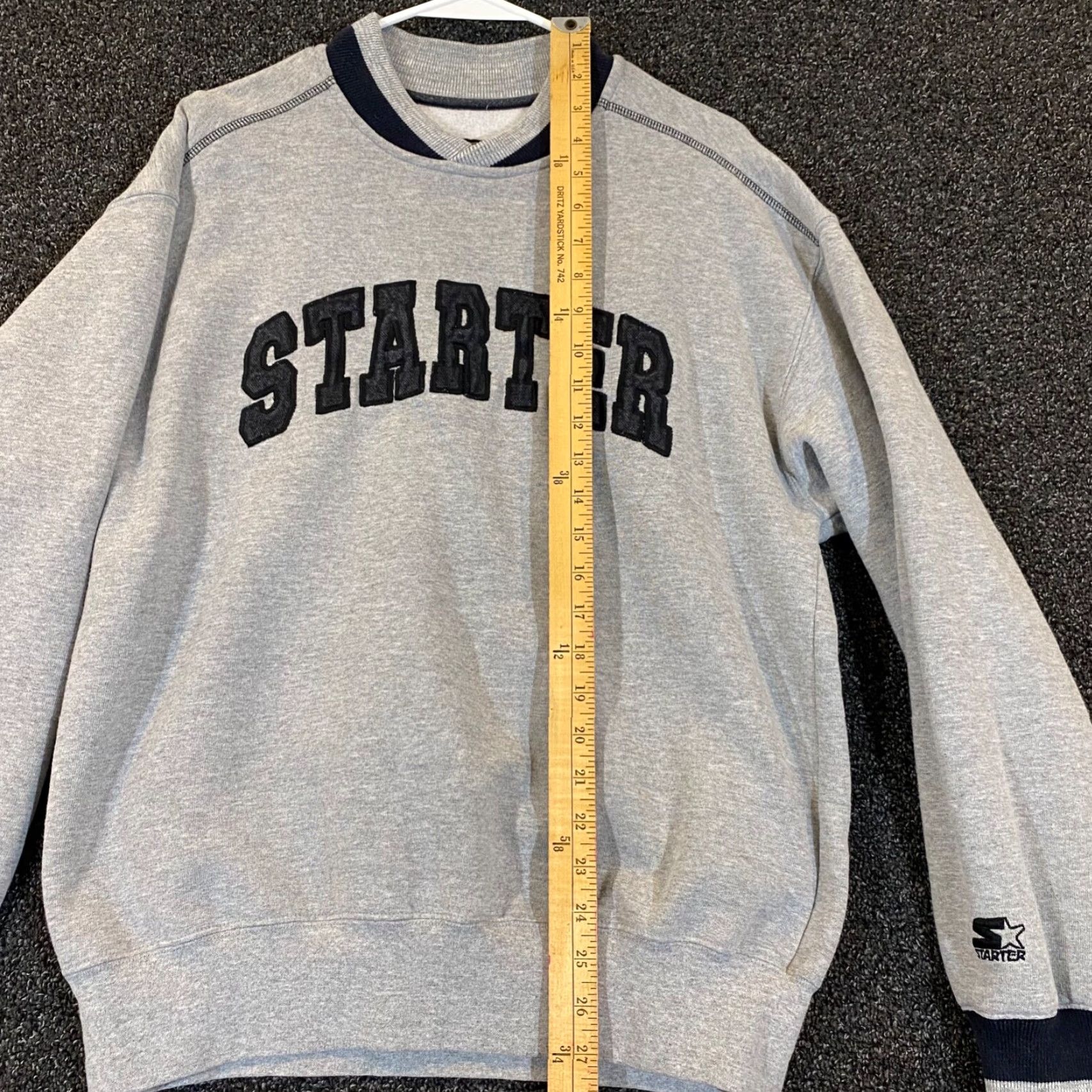 Starter VINTAGE Starter Sweatshirt Mens Medium Gray Black Pullover Spellout Crewneck Long Sleeve Size US M / EU 48-50 / 2 - 5 Thumbnail