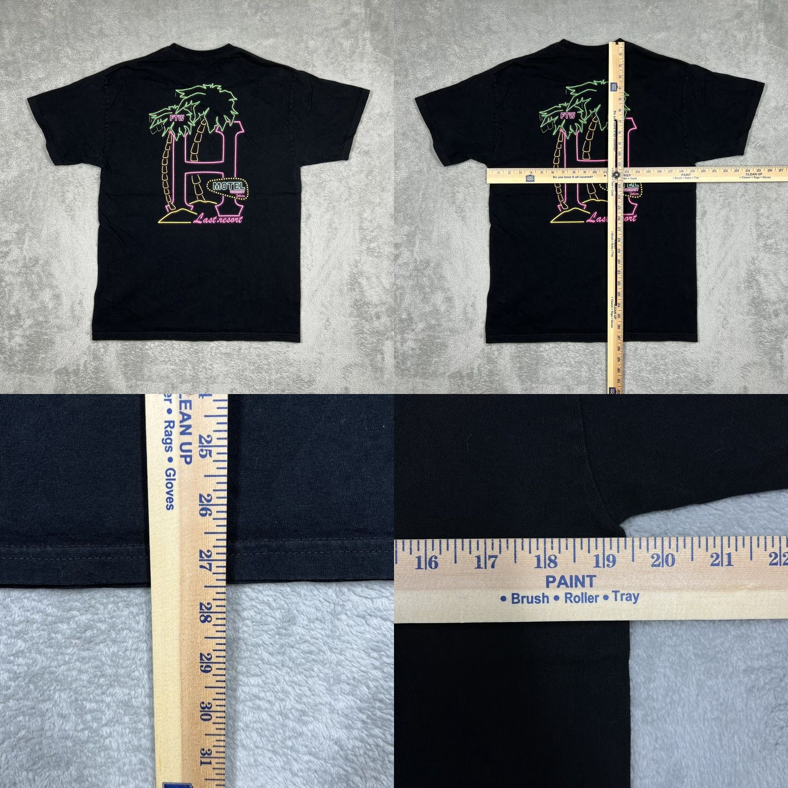Huf HUF T-Shirt Mens Medium Black Last Resort Motel Graphic Tee Neon Print EUC Short Sleeve Crew Neck Logo Vintage No 0 Size US M / EU 48-50 / 2 - 8 Thumbnail