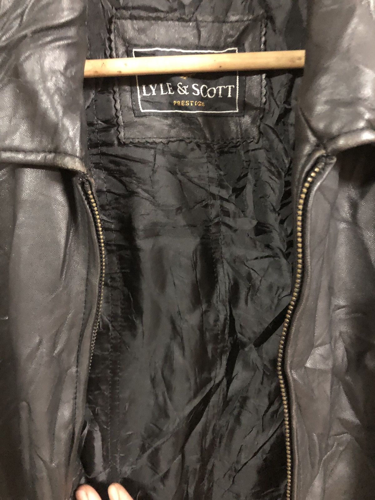 Designer × Lyle & Scott × Vintage Vintage 90’s Lyle & Schott Leather Jacket Zipper Size US M / EU 48-50 / 2 - 10 Thumbnail