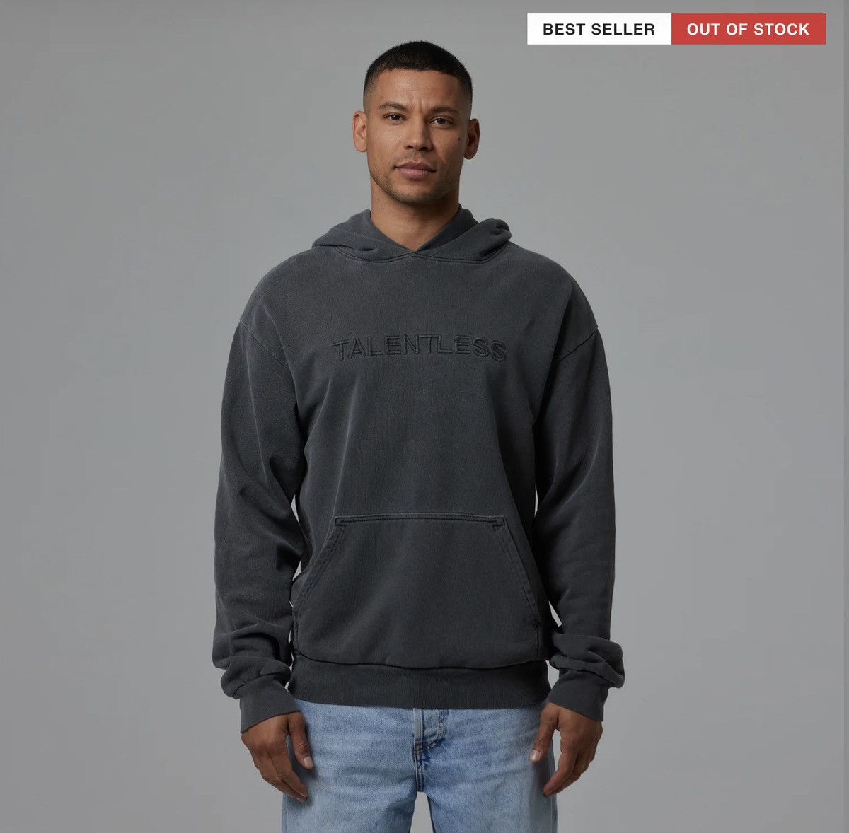 Talentless NEW TALENTLESS MENS HOODIE-CIRCLE LOGO EMBROIDERED-STEELGRAY Size US S / EU 44-46 / 1 - 7 Thumbnail