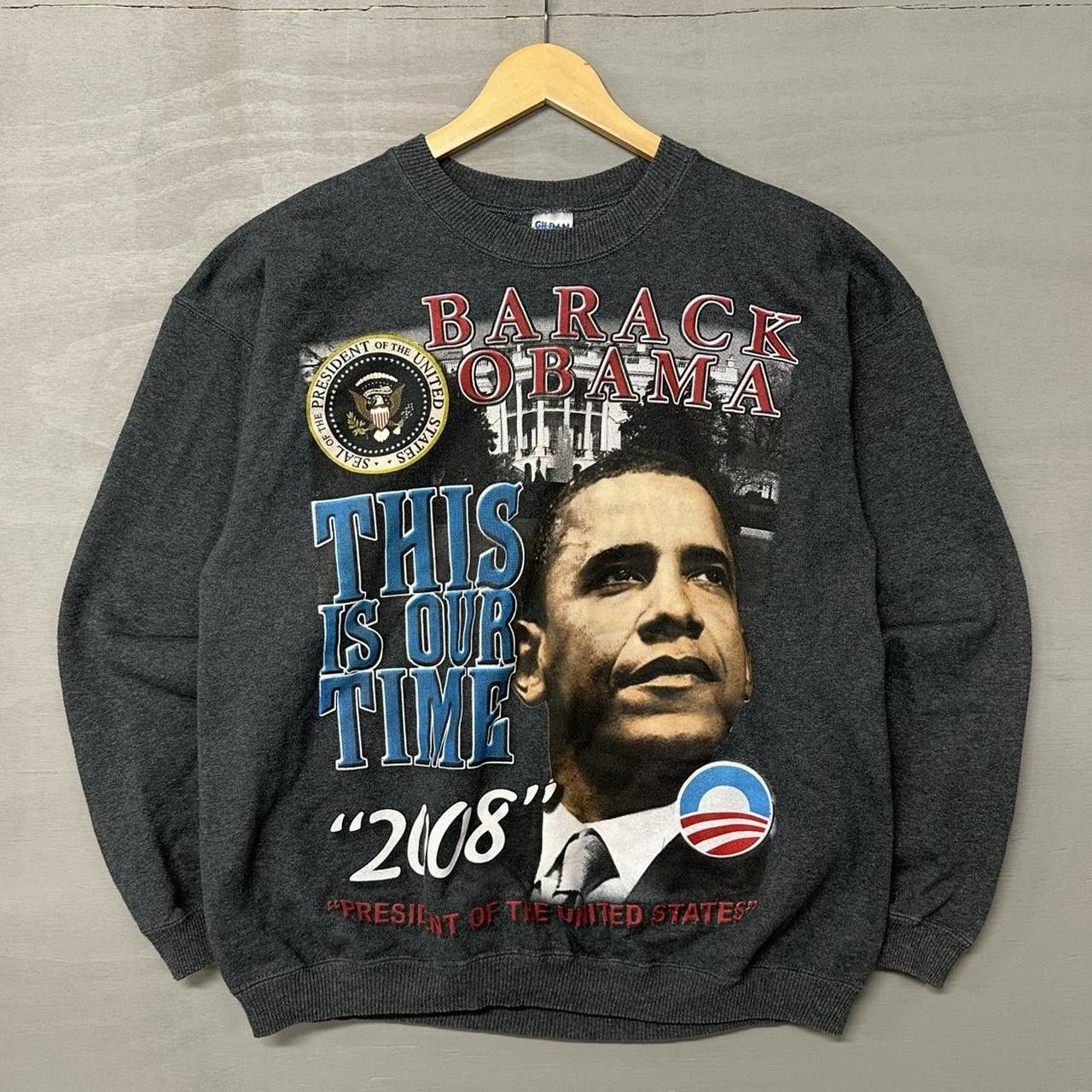 Vintage Vintage Barack Obama Rap Tee Style Grey Sweatshirt Large Size US L / EU 52-54 / 3 - 1 Thumbnail