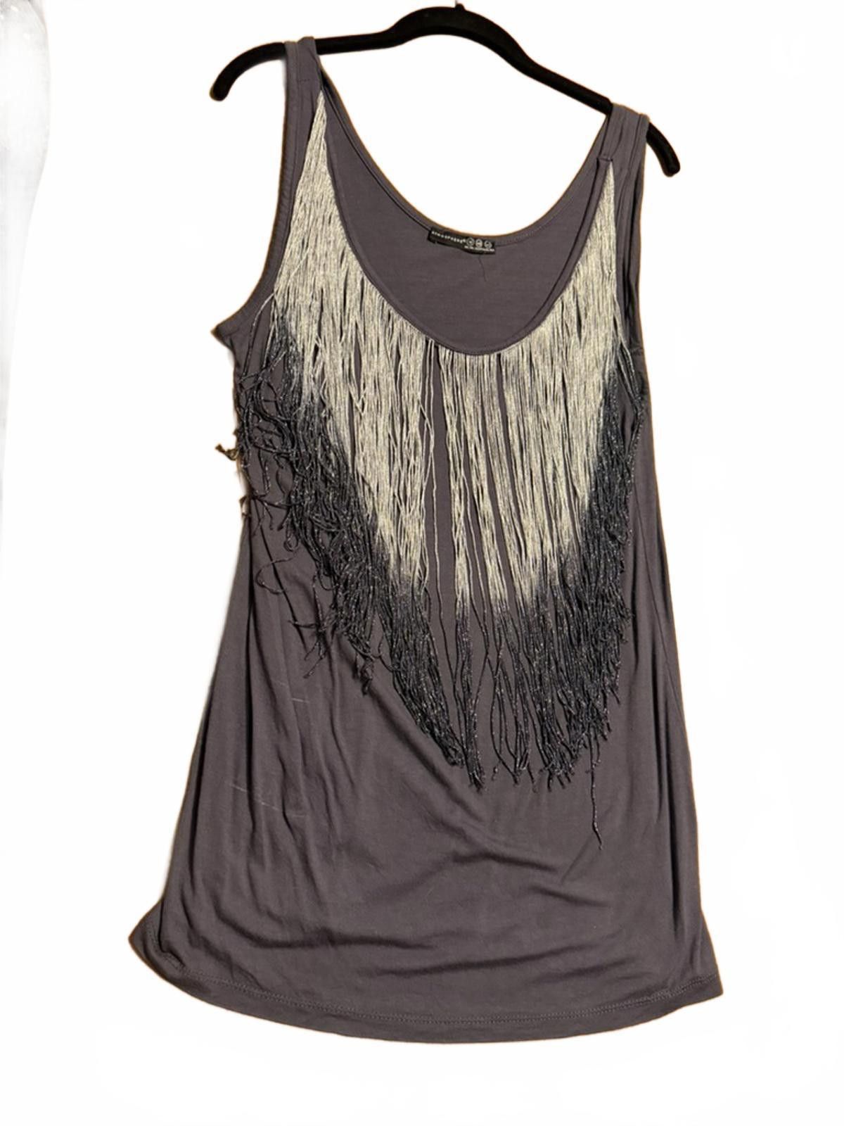 Other Atmosphere Black Fringe Tank Top Size 18 UK / 44 EU Size L / US 10 / IT 46 - 3 Thumbnail
