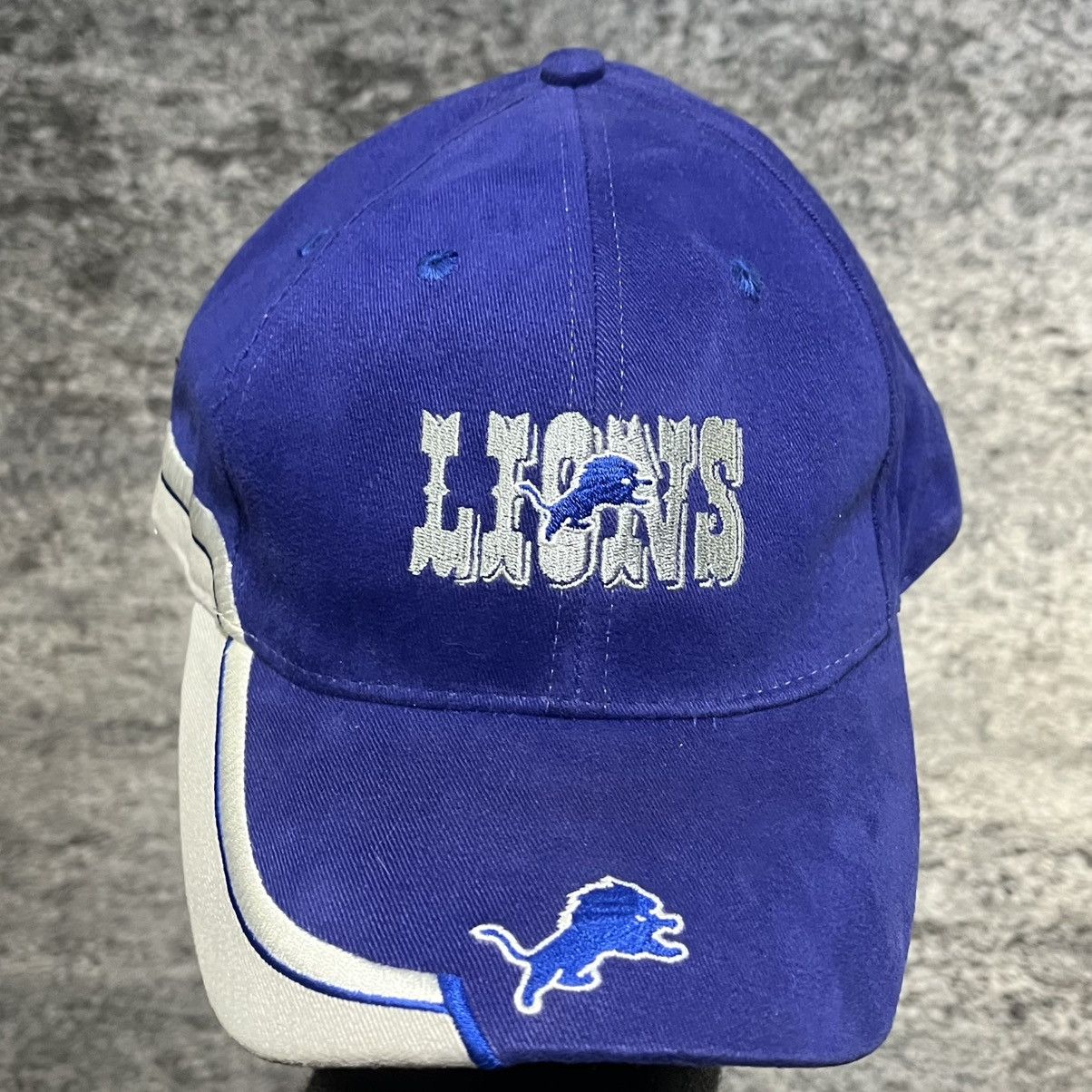 NFL Vintage 90s Detroit Lions Blue Embroidered Logo NFL Hat Size ONE SIZE - 2 Thumbnail