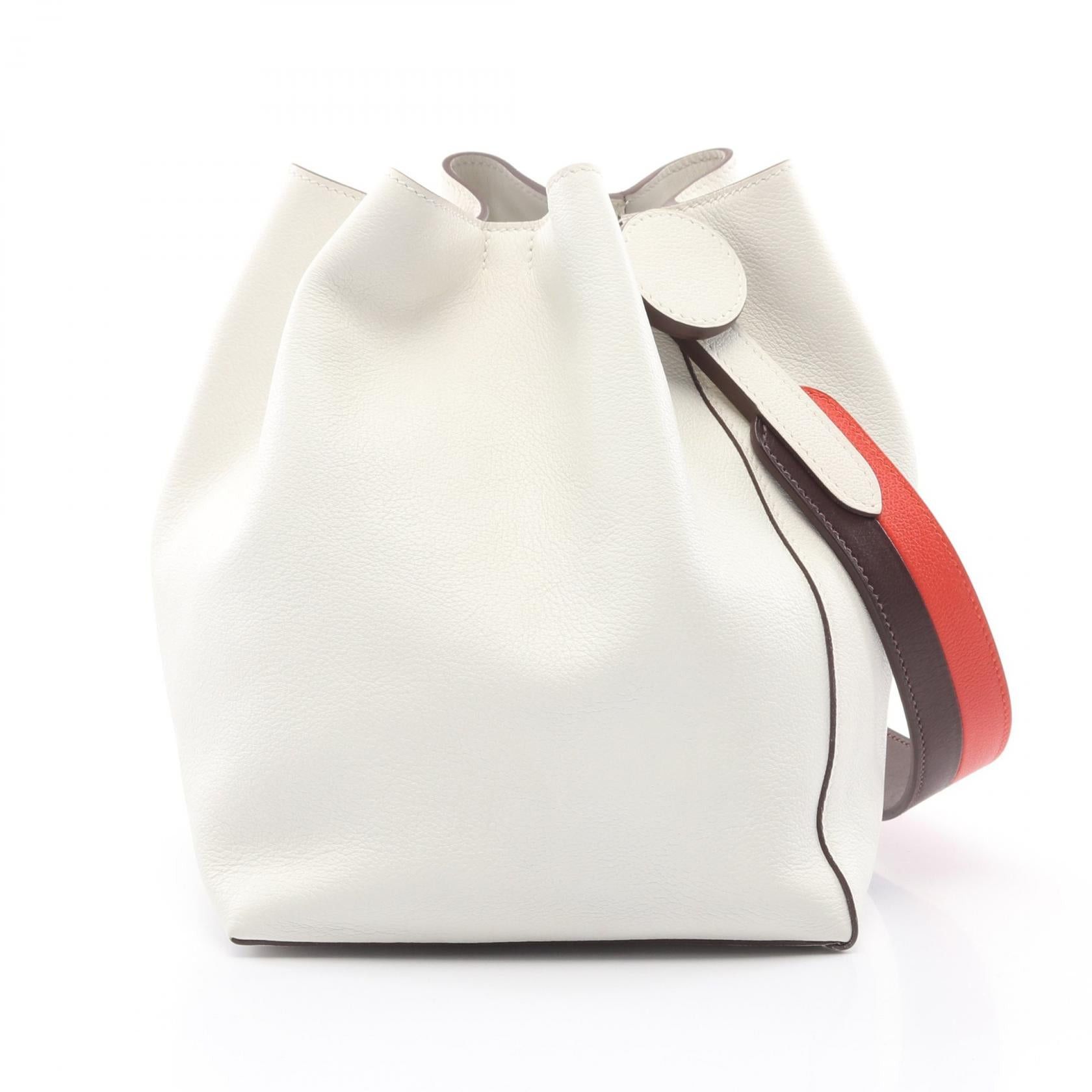 Hermes Hermes Ricor 17 White Shoulder Bag Evercolor Brown Red Silver Hardware C Engraved Size ONE SIZE - 1 Thumbnail