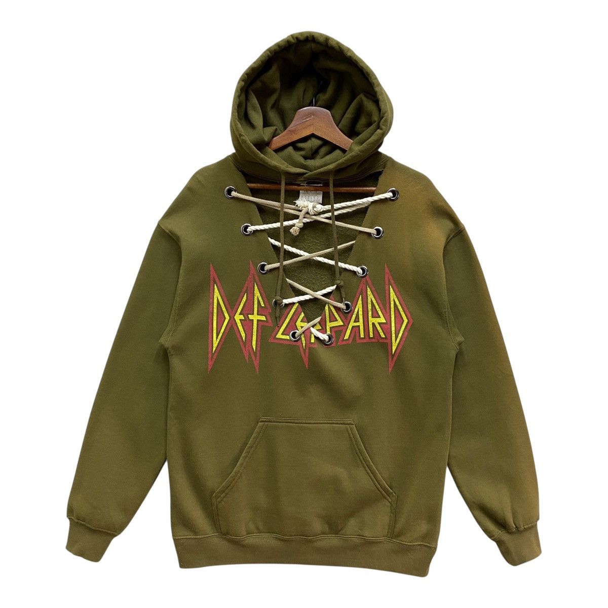 Def Leppard Custom Def Leppard Hoodie Lace-Up Metal Eyelets Distressed Size US M / EU 48-50 / 2 - 2 Thumbnail