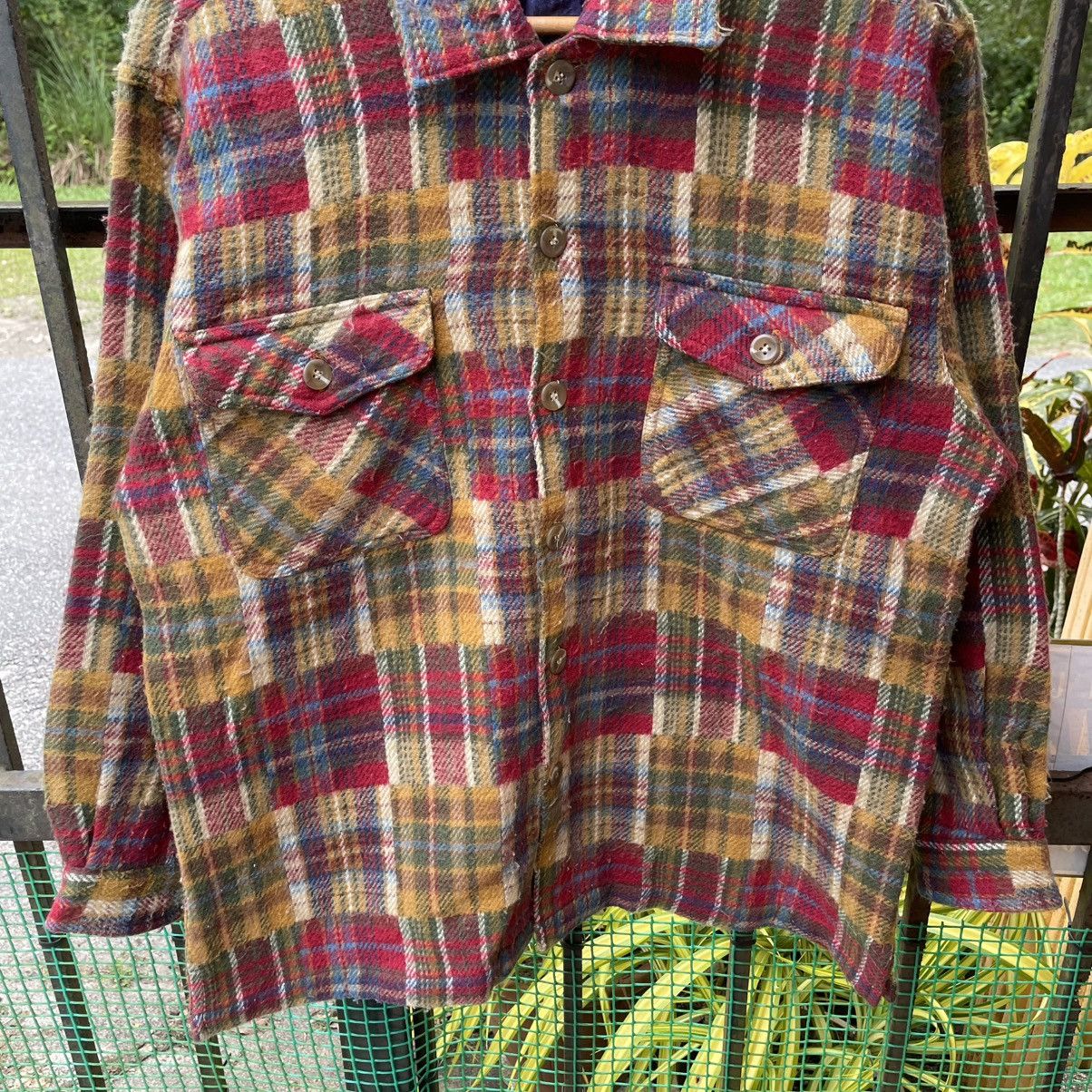 Japanese Brand × Vintage 🔥🇯🇵Paradise Retro Checkerd Western Wool Flannel Jacket Size US M / EU 48-50 / 2 - 5 Thumbnail