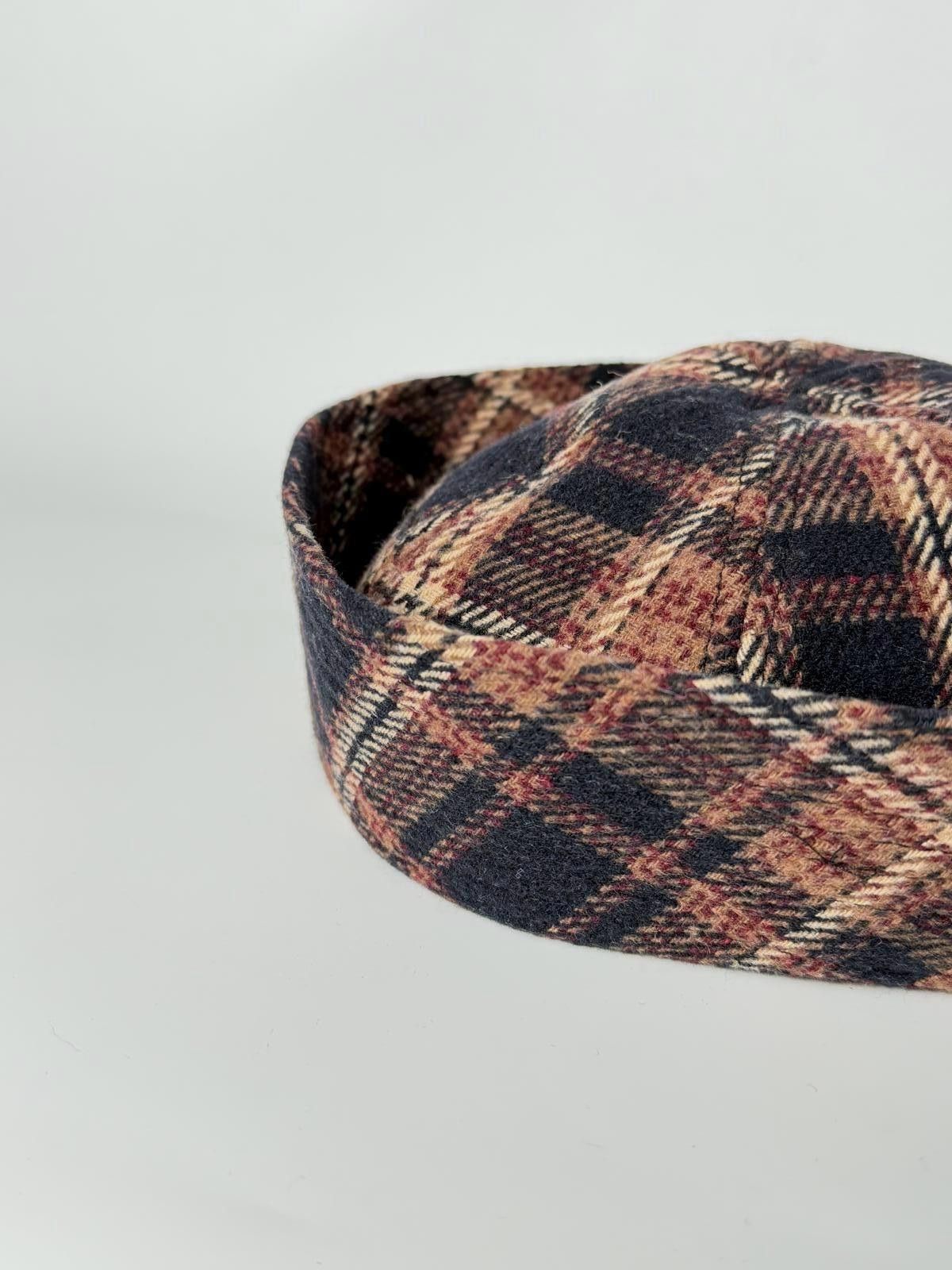 Japanese Brand Wool Blend Retro Plaid Beret Sailor Hat Y2K French Girl Size ONE SIZE - 8 Thumbnail