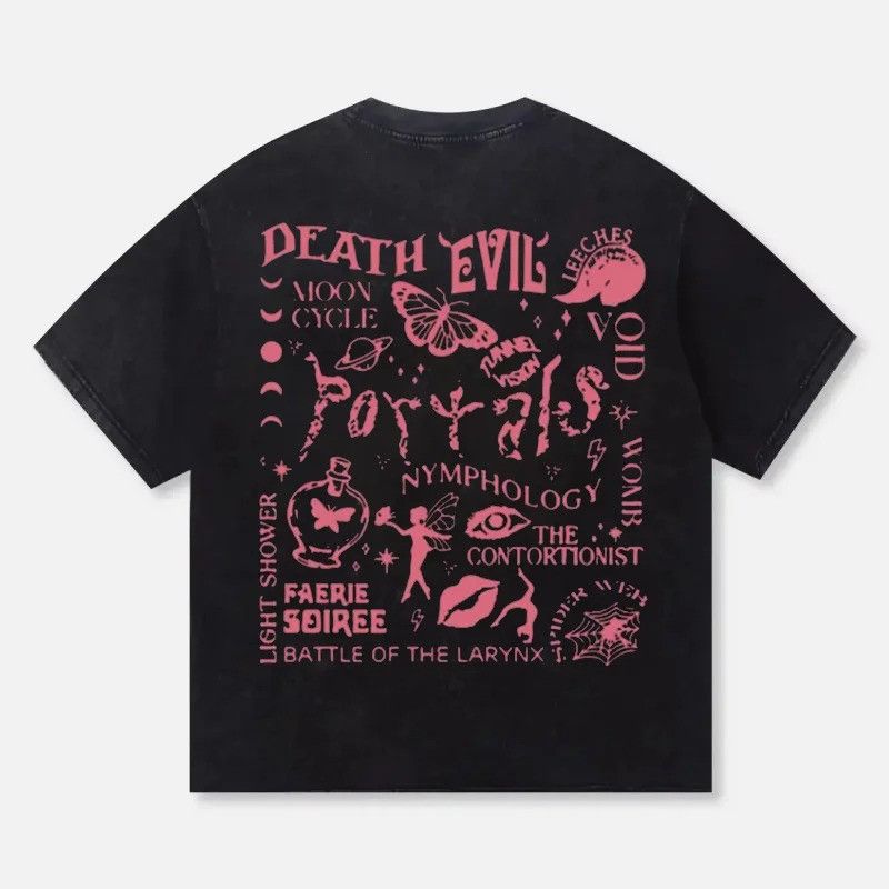 Vintage Evil Letter Pink Printed Tshirt Size US XL / EU 56 / 4 - 2 Thumbnail