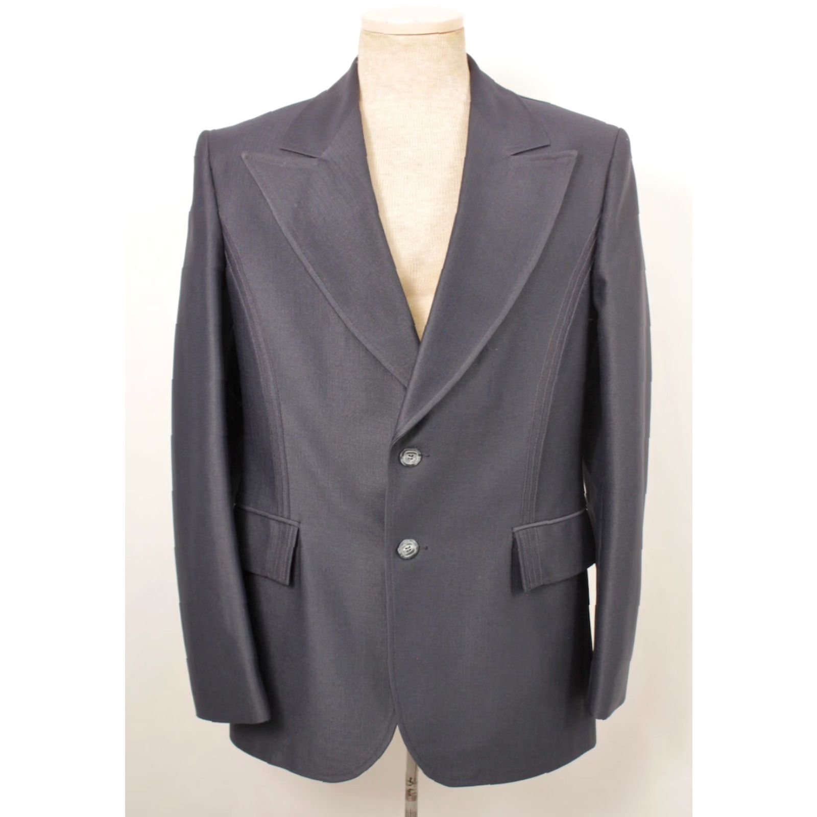 Vintage VINTAGE Men's VTG 70s Navy Blue 2 PC Leisure Suit Sz M 1970s Disco Polyester Blue 70s Leisure Suit Mens M Navy Blue Polyester 1970s Disco Size 40R - 3 Thumbnail