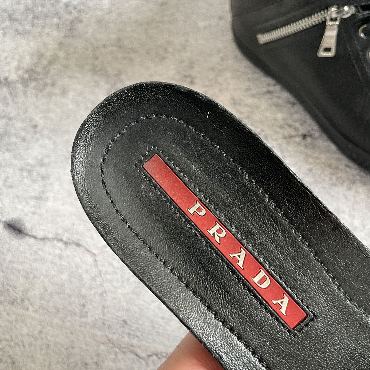 Prada Prada High Top Sneakers Double Zip Black Hi Shoes Vintage Size 37 Size US 7 / IT 37 - 13 Thumbnail