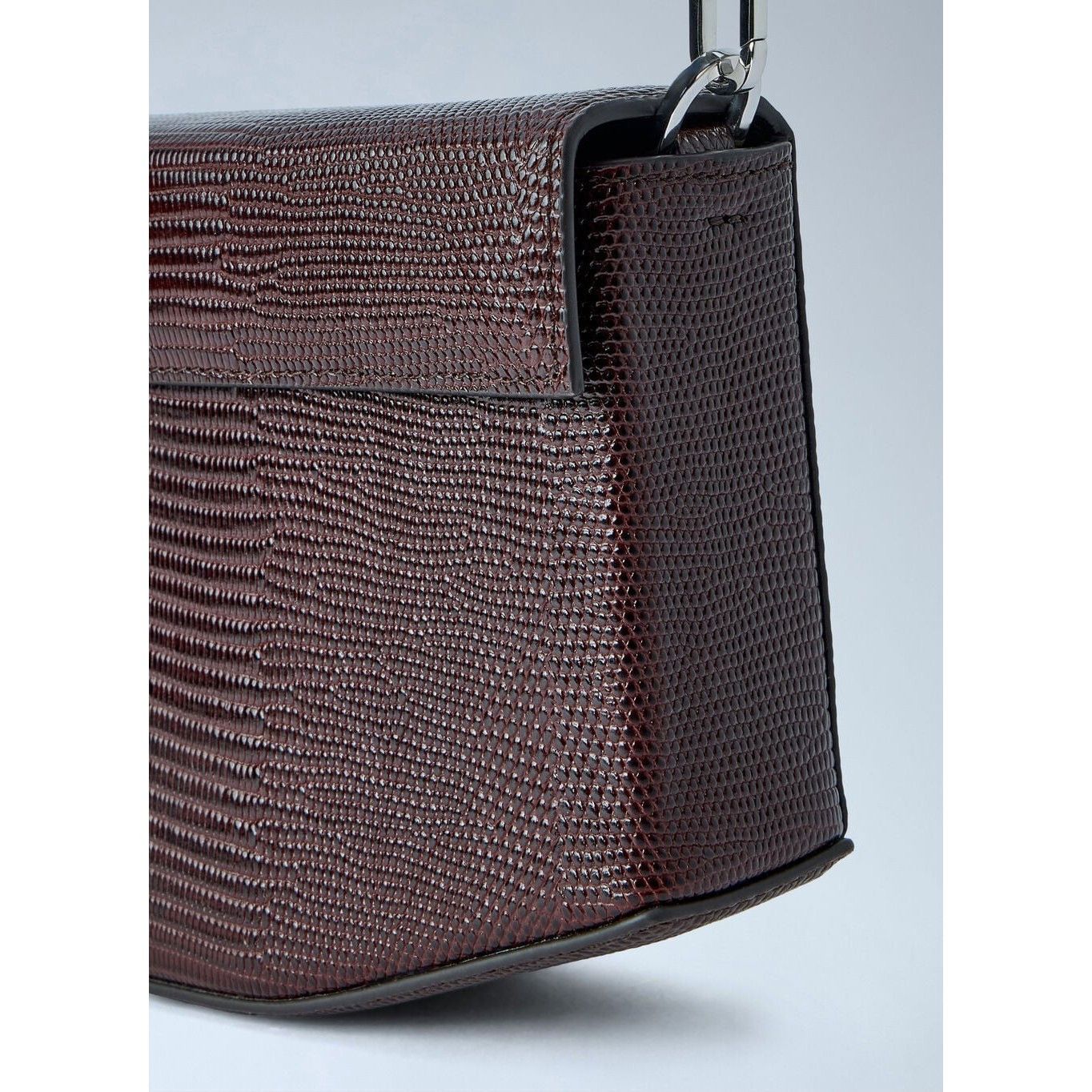 Toteme TOTEME Clip Brown Embossed Leather Shoulder Bag New & Authen Size ONE SIZE - 4 Thumbnail