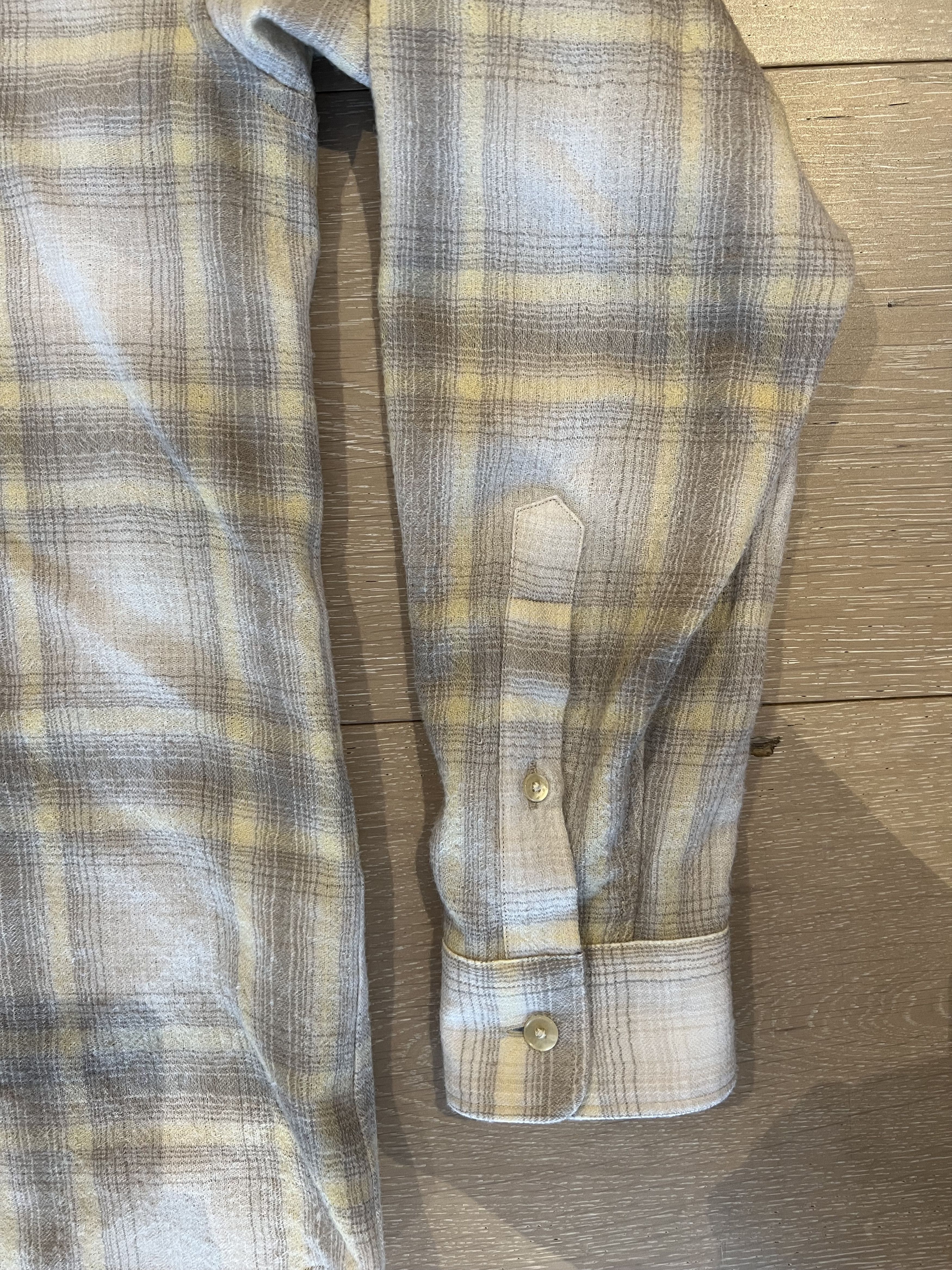 Auralee 💚 Auralee Airy Wool Check Shirt Yellow Gray Check NEW Size US XL / EU 56 / 4 - 15 Thumbnail