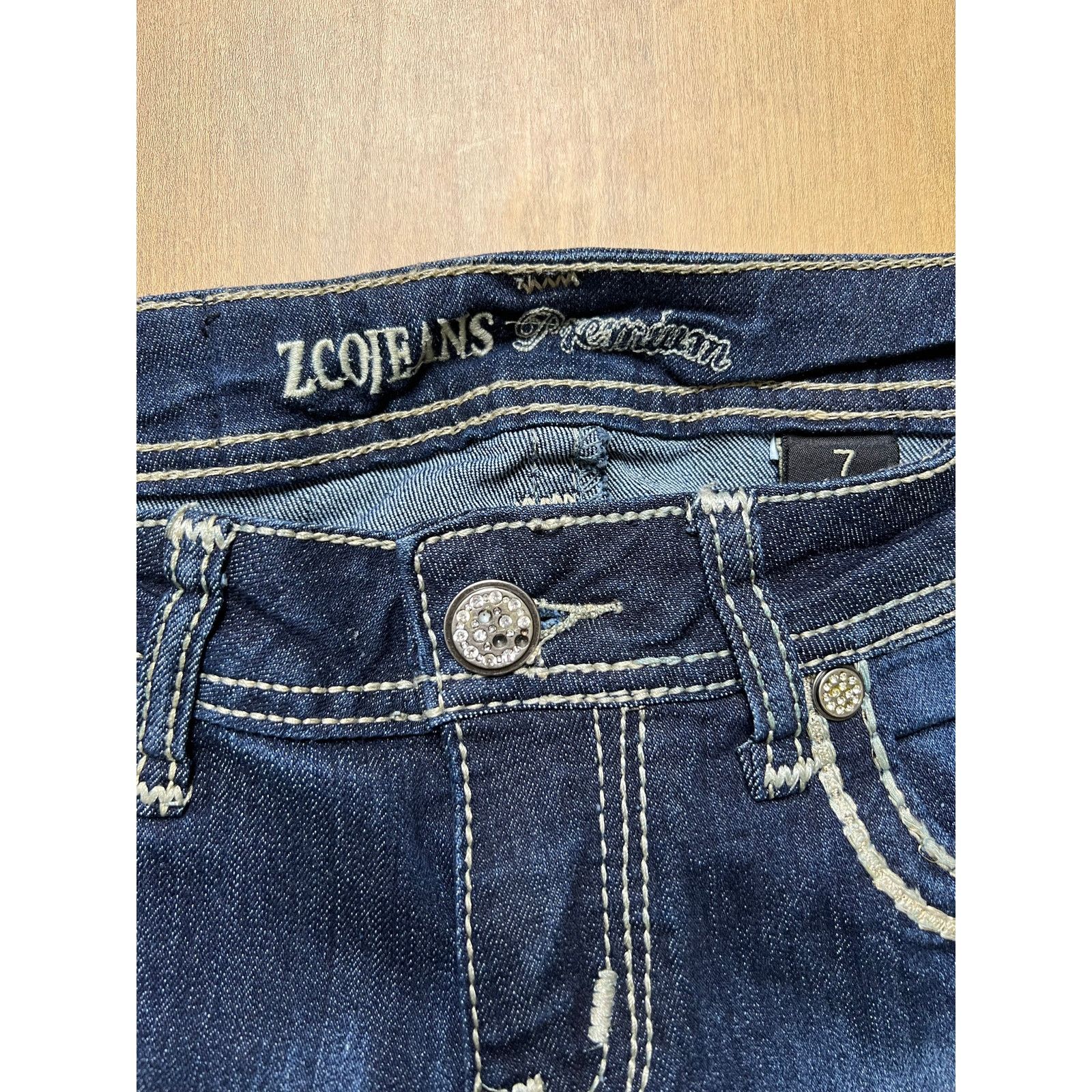 Vintage ZCO Jeans Premium Womens Size 7 Bootcut Flare Dark Wash Y2K Size 29" - 12 Thumbnail