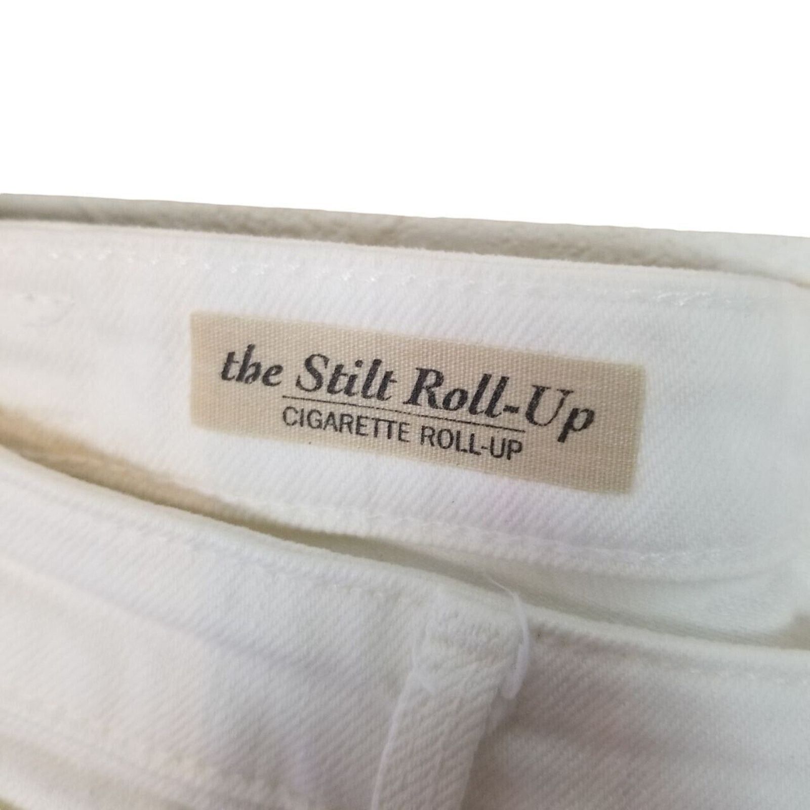AG Adriano Goldschmied Adriano Goldschmied Womens White The Stilt Cigarette Roll Up Size 28" / US 6 / IT 42 - 6 Thumbnail