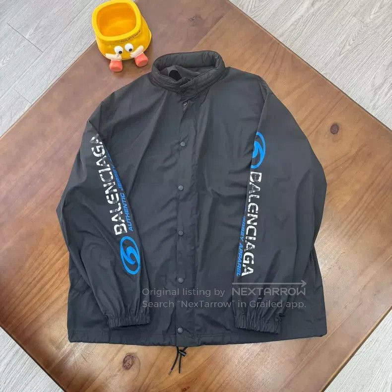 Balenciaga Balenciaga Coach Jacket Aged Black Blue Size US S / EU 44-46 / 1 - 1 Thumbnail
