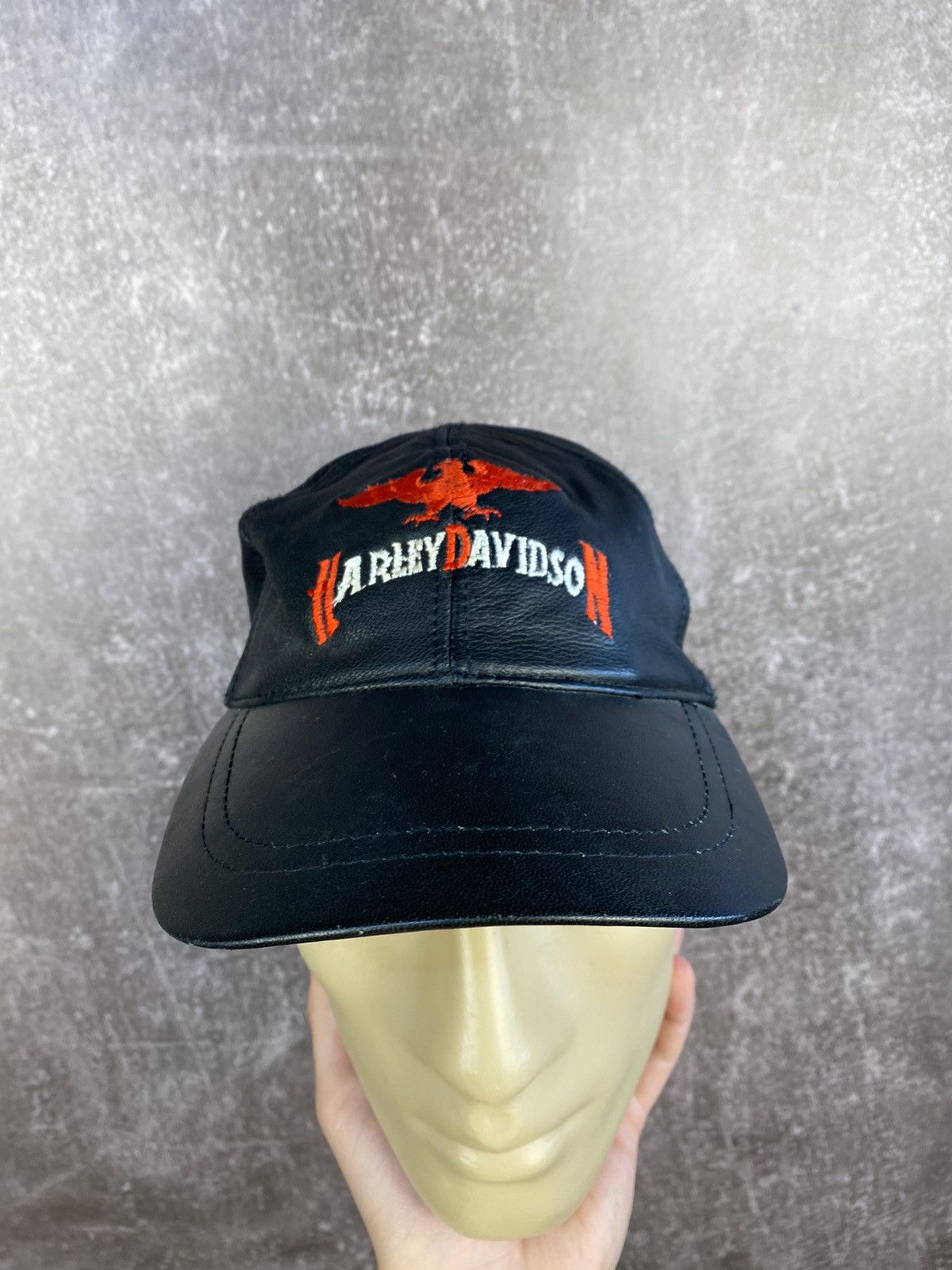 Harley Davidson × Vintage Vintage 90s Harley Davidson Leather Cap Size ONE SIZE - 1 Thumbnail