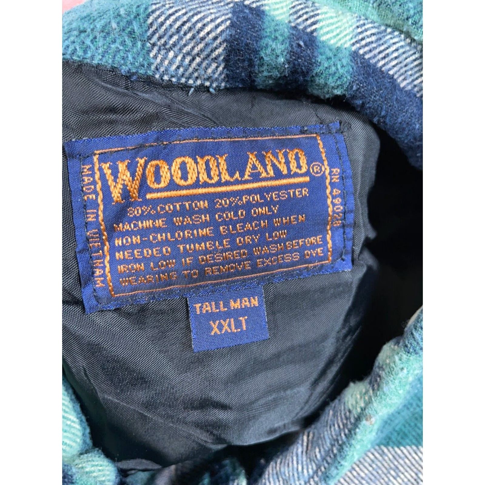 Vintage VTG Woodland Lightweight Flannel Shirt Adult 2XL Tall Green Beige Plaid Workwear Shirt Size US XXL / EU 58 / 5 - 3 Thumbnail