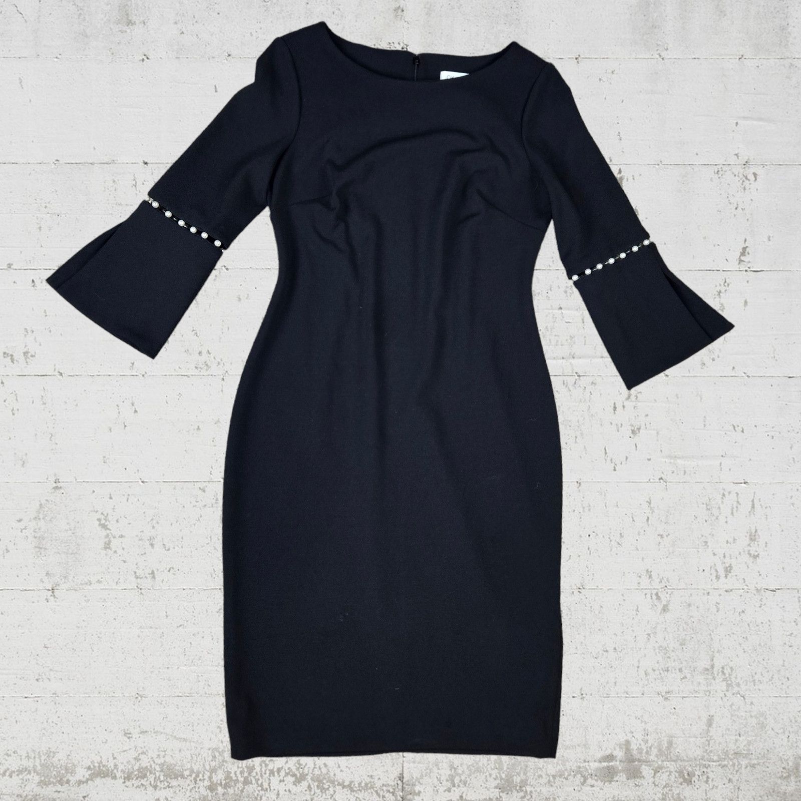 Calvin Klein Calvin Klein Black Bell Sleeve Midi Dress Size 6 Size M / US 6-8 / IT 42-44 - 2 Thumbnail