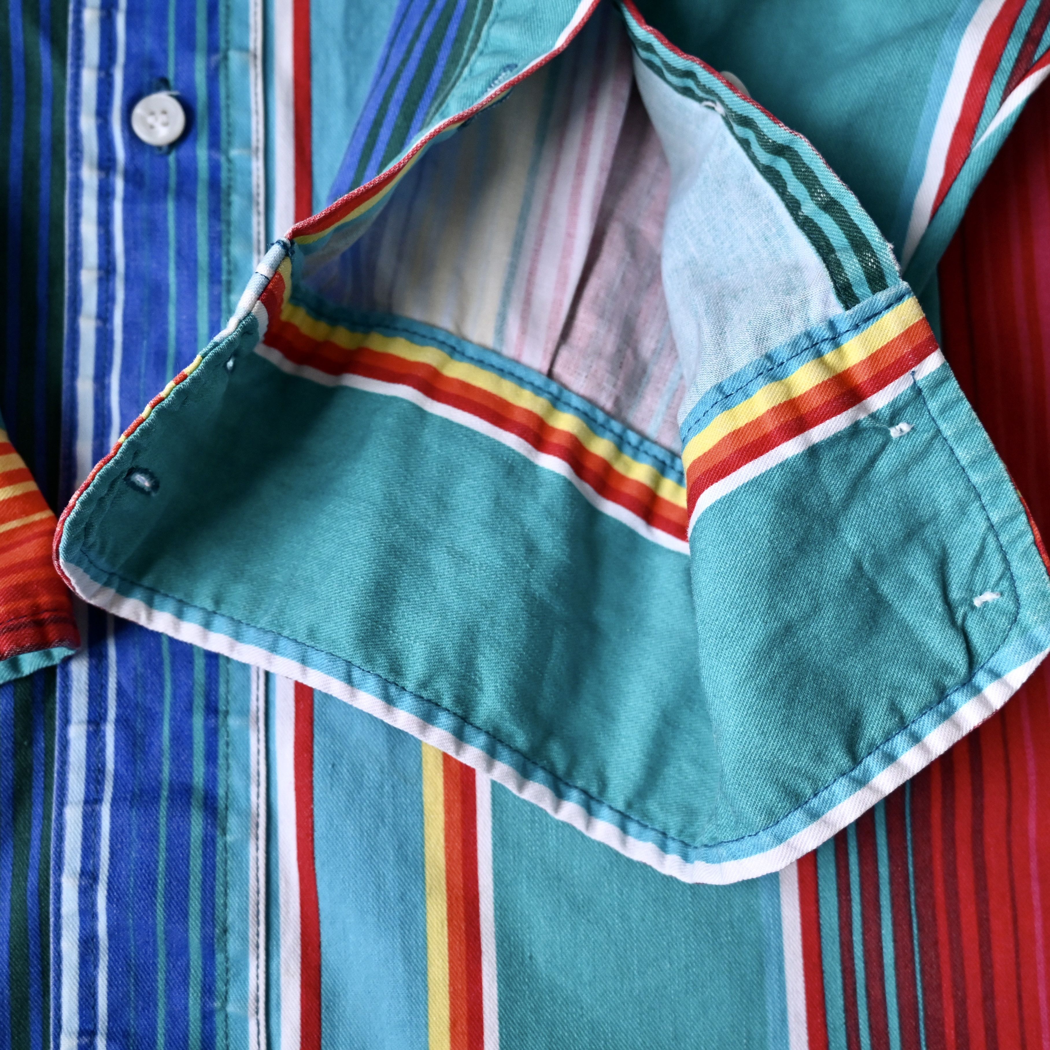 Vintage VTG Wrangler teal base sunlight stripe cotton western shirt Size US L / EU 52-54 / 3 - 11 Thumbnail