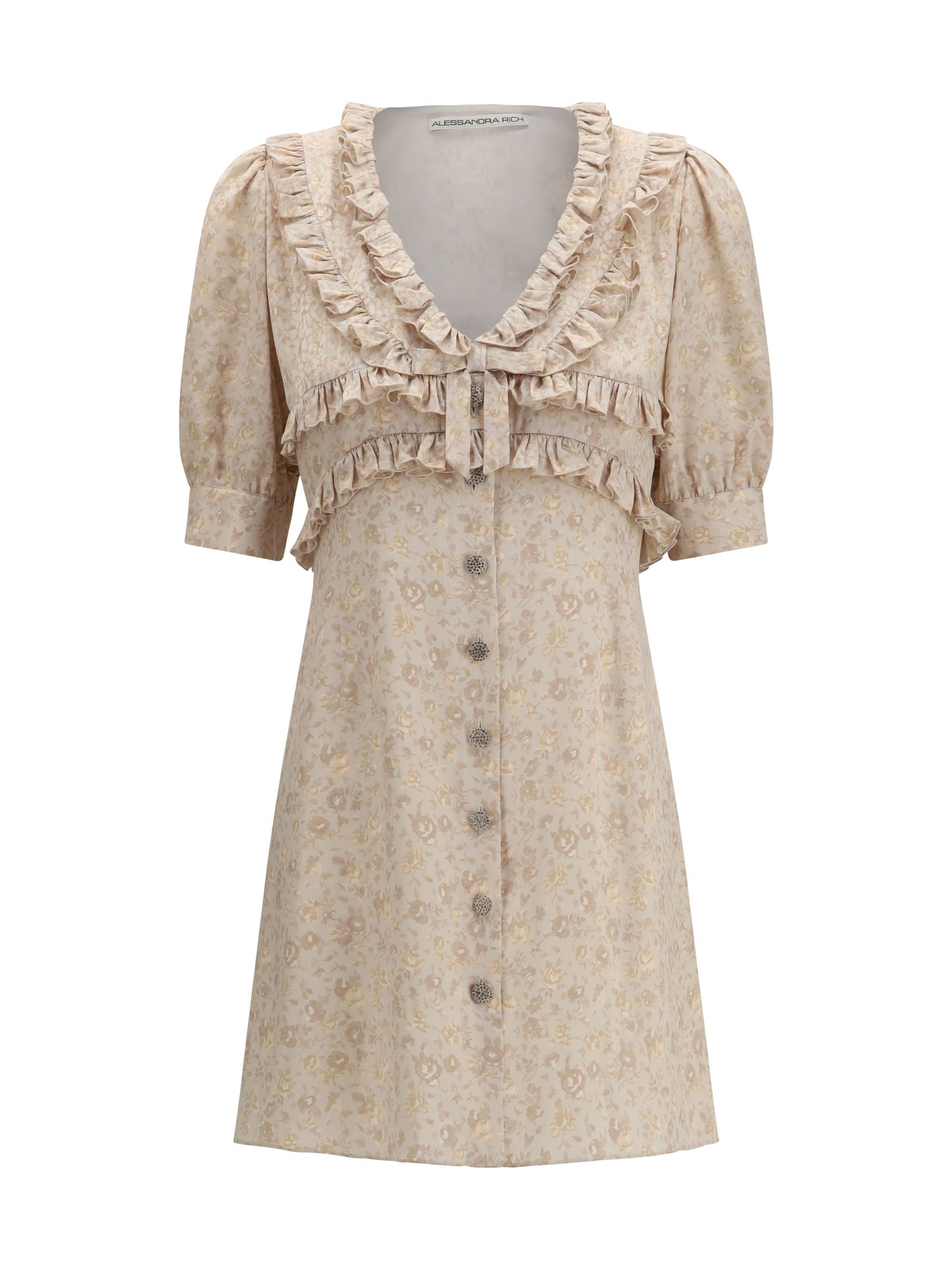 Alessandra Rich Floral Dress with ruffles Size M / US 6-8 / IT 42-44 - 1 Thumbnail