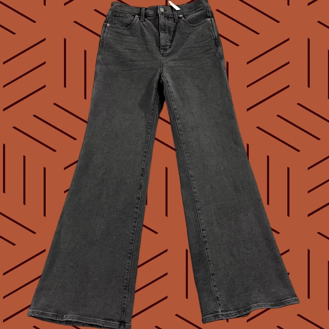 Madewell MADEWELL Jeans Womens 29 x 33" Charcoal Gray High Rise Flare Denim Pants NEW Size 29" - 1 Thumbnail