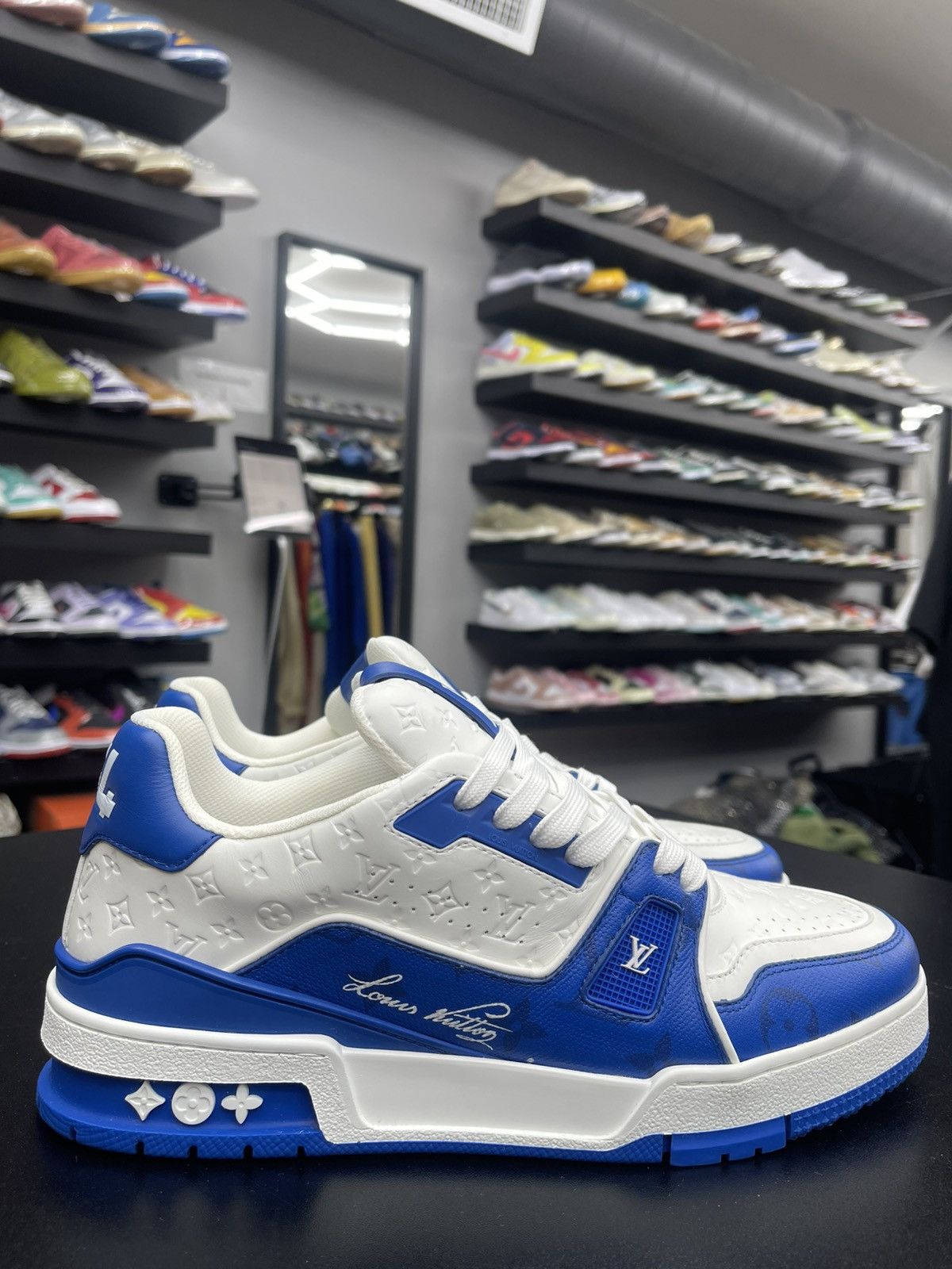 Louis Vuitton Size 7.5US/6.5LV Louis Vuitton Blue LV Monogram Trainer Size US 6.5 / EU 39-40 - 3 Thumbnail