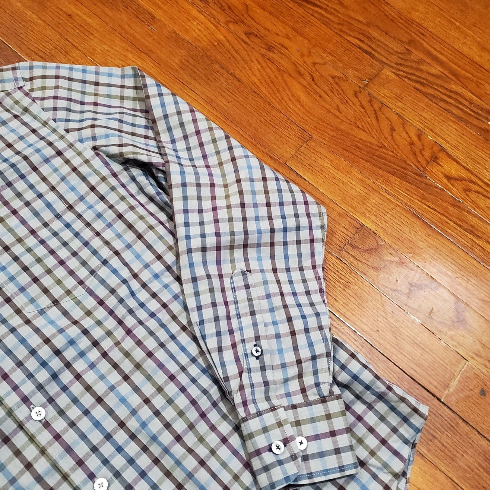 UNTUCKit UNTUCKit Shirt Mens Medium Gray Plaid Gilliard WF Button Down Long Sleeve Casual Size US M / EU 48-50 / 2 - 3 Thumbnail