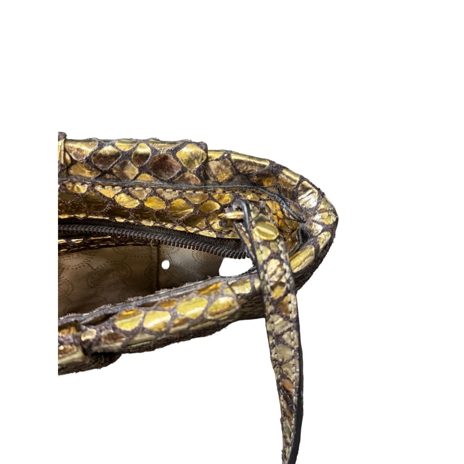 Michael Kors Michael Kors Daria Gold snakeskin purse clutch handbag Size ONE SIZE - 5 Thumbnail